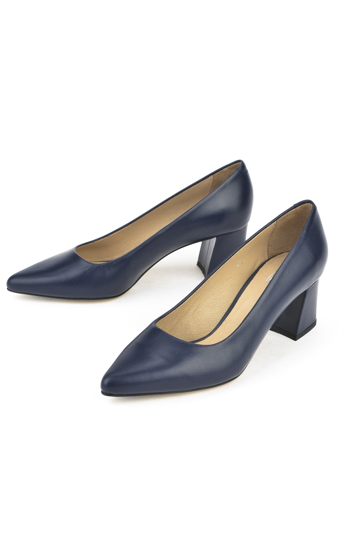 Kadın Hakiki Deri Topuklu Ayakkabı 1511030Z974 Lacivert - Görsel 5
