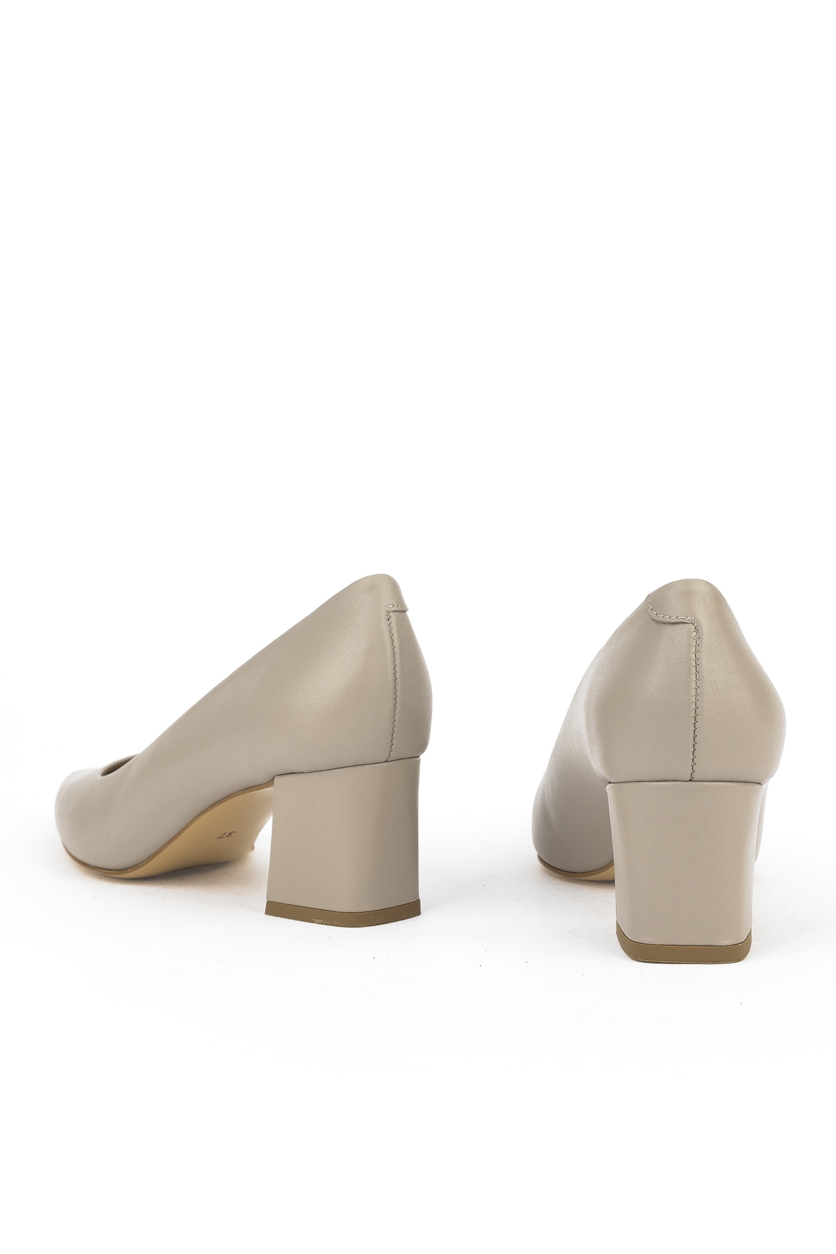 Kadın Hakiki Deri Topuklu Ayakkabı 1511030Z974 Taş - Görsel 4