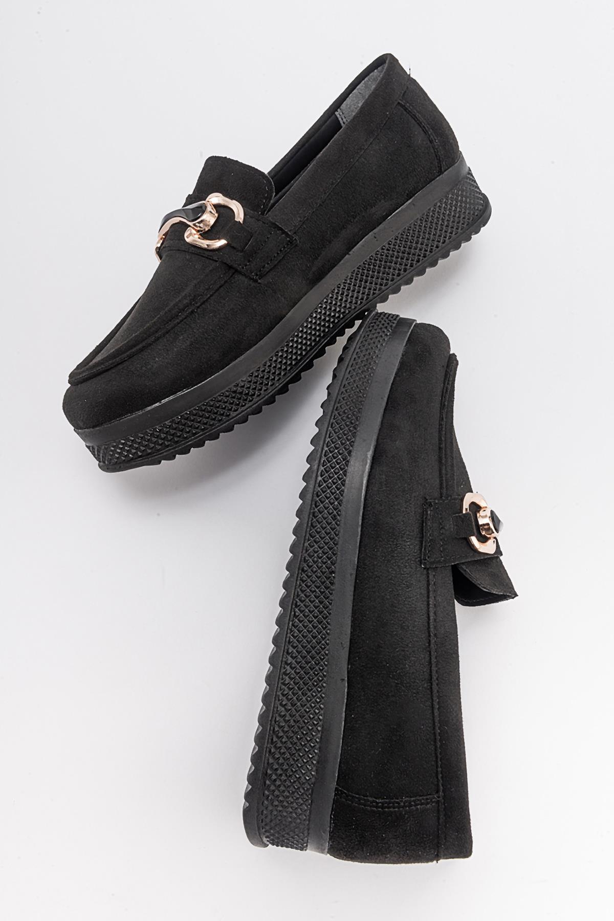 Kadın Tokalı Ayakkabı SİYAH SÜET - Görsel 7