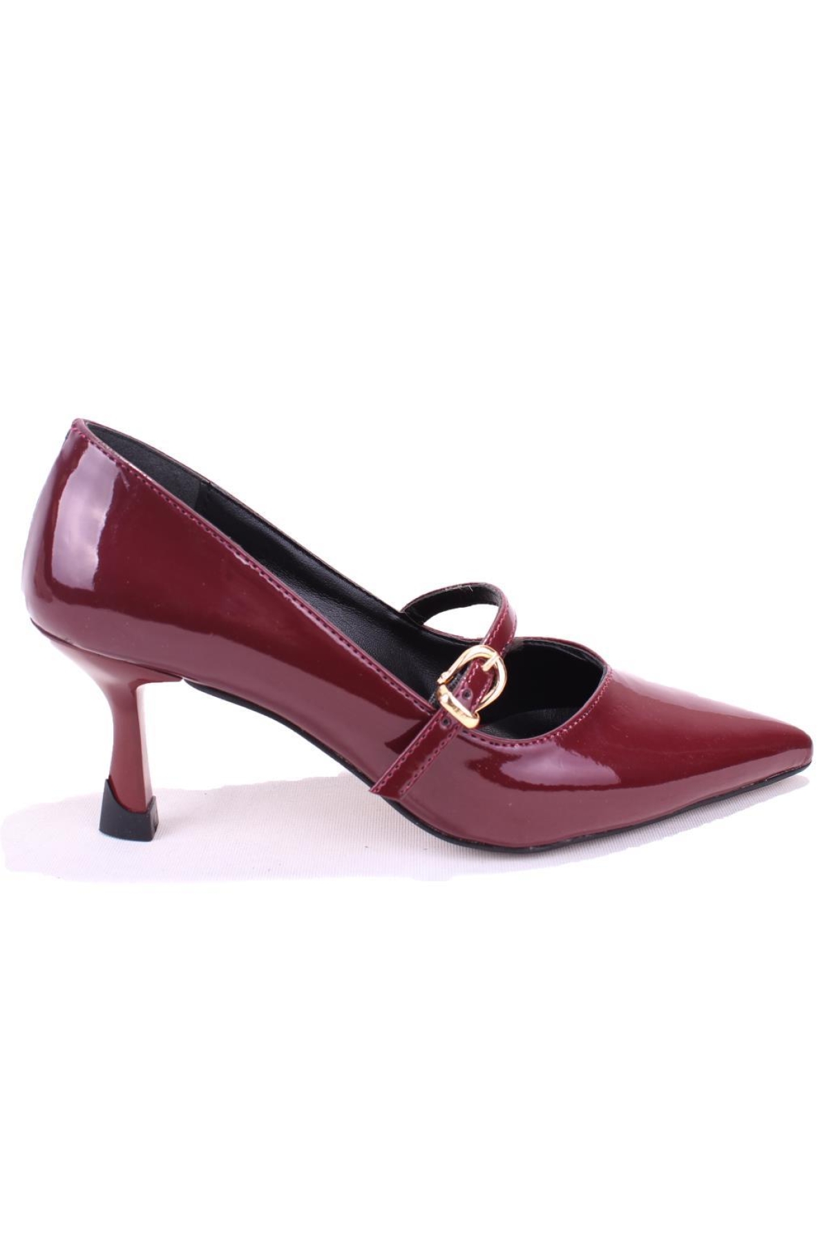 DZA07-389100 Bordo Rugan Stiletto Topuklu Kadın Ayakkabı - Görsel 2