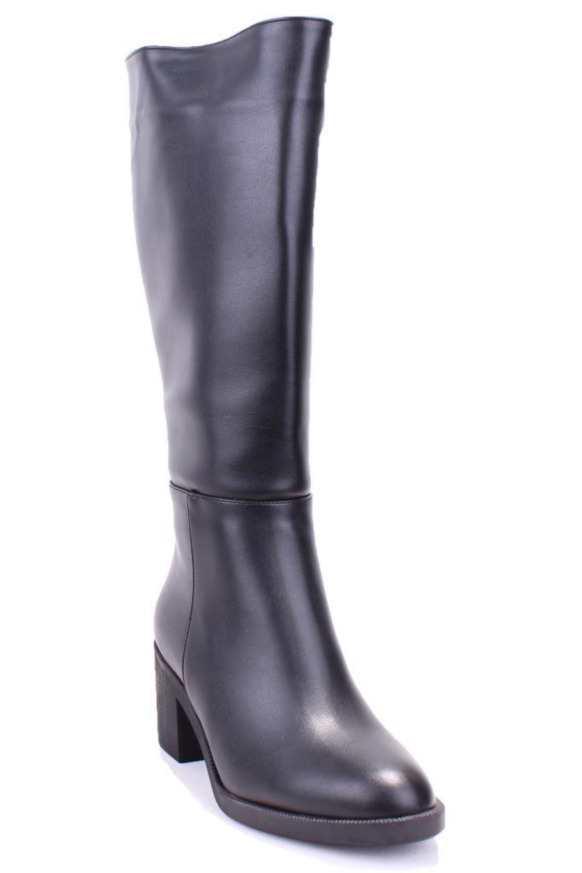 DZA07-1062760 Siyah Klasik Kalın Topuklu Kadın Çizme - Görsel 2