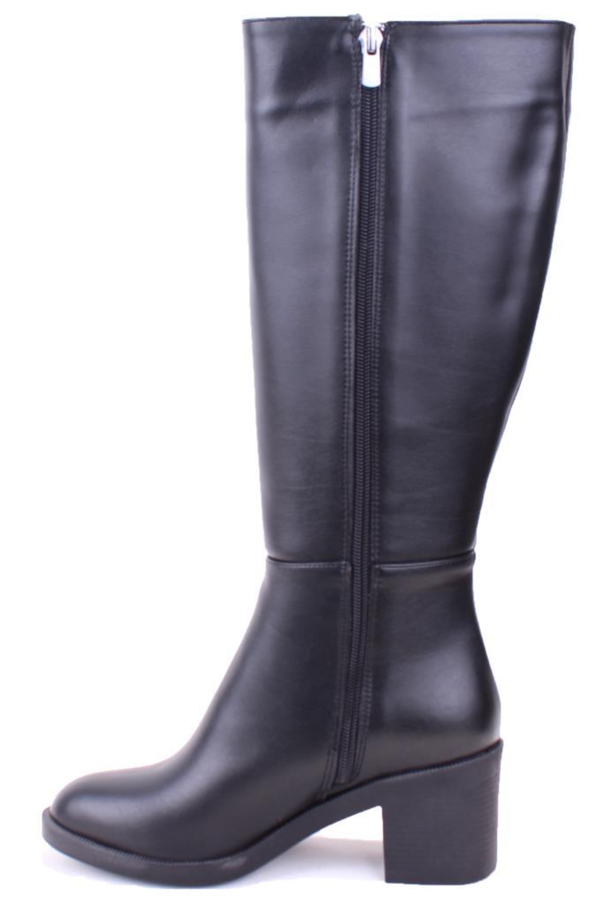 DZA07-1062760 Siyah Klasik Kalın Topuklu Kadın Çizme - Görsel 4