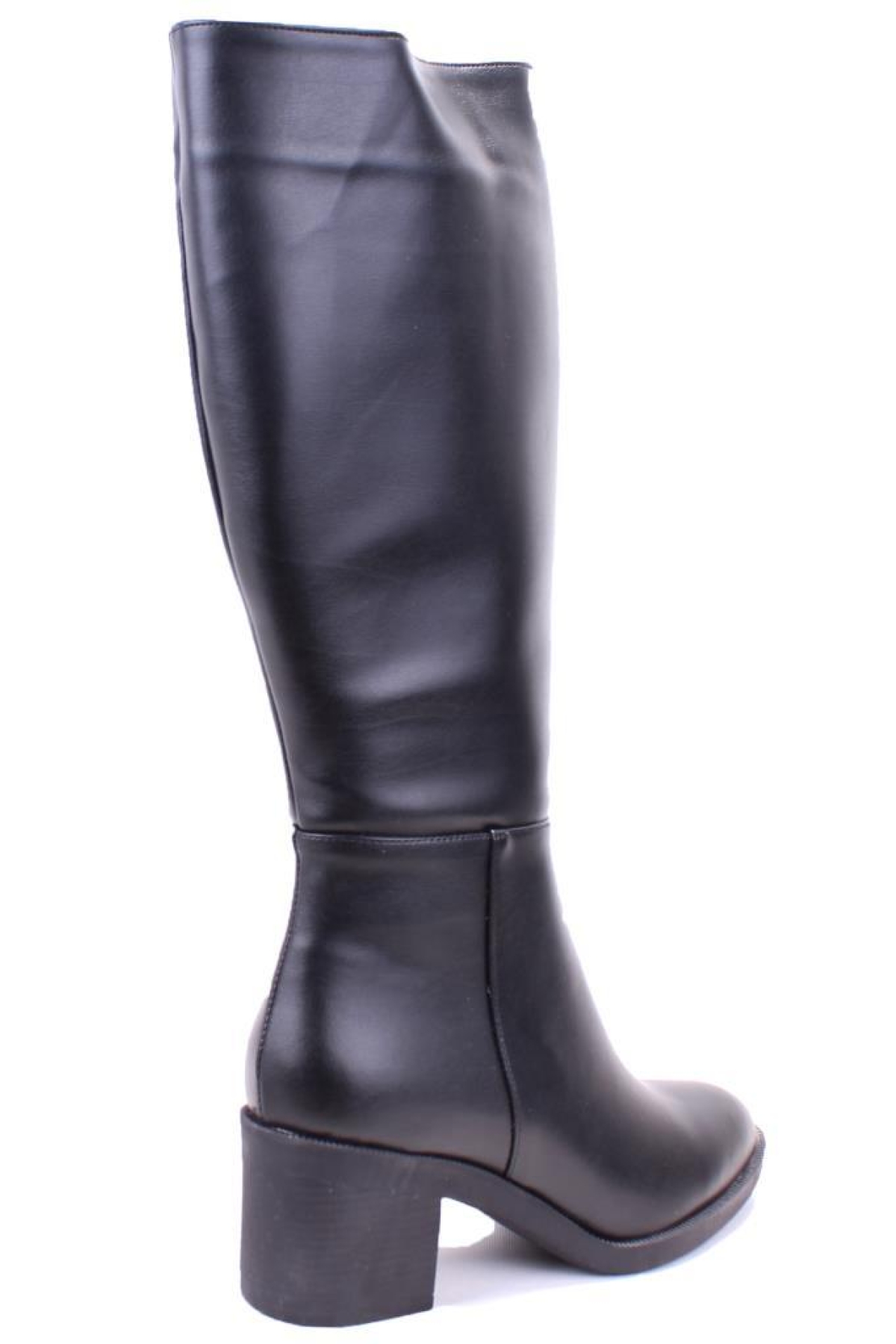 DZA07-1062760 Siyah Klasik Kalın Topuklu Kadın Çizme - Görsel 5