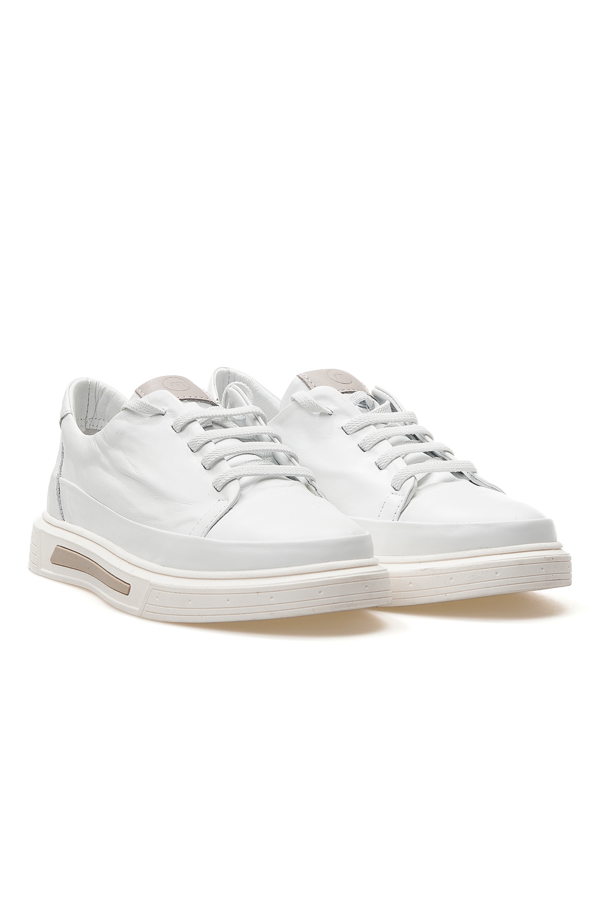 Kadın Hakiki Deri Casual Sneaker Ayakkabı 25y D25ya-3525 Z Beyaz - Görsel 6