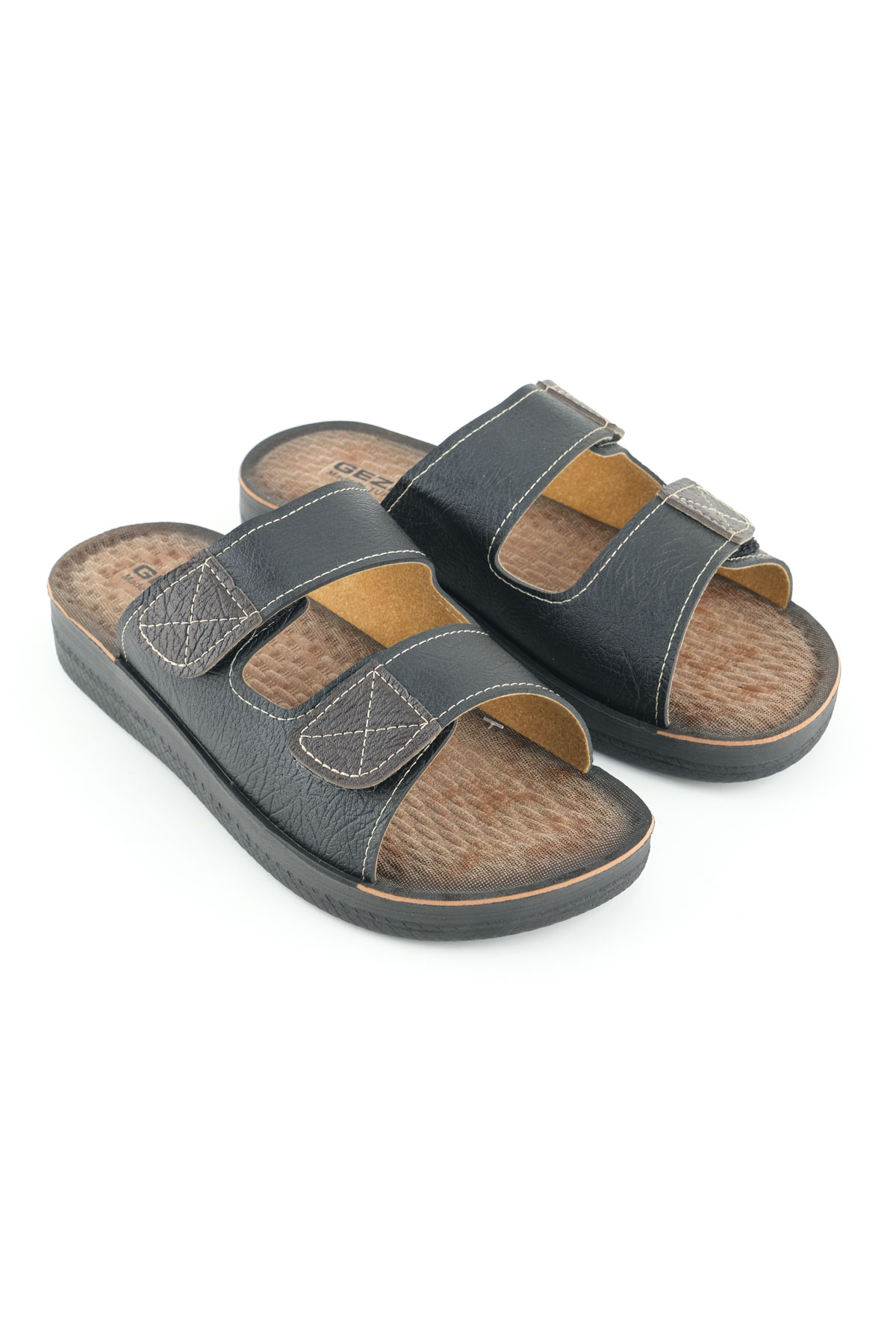 Yazlık Erkek Suni Deri İki Kemer Ayarlanabilir Rahat Taban Günlük Terlik - Görsel 4