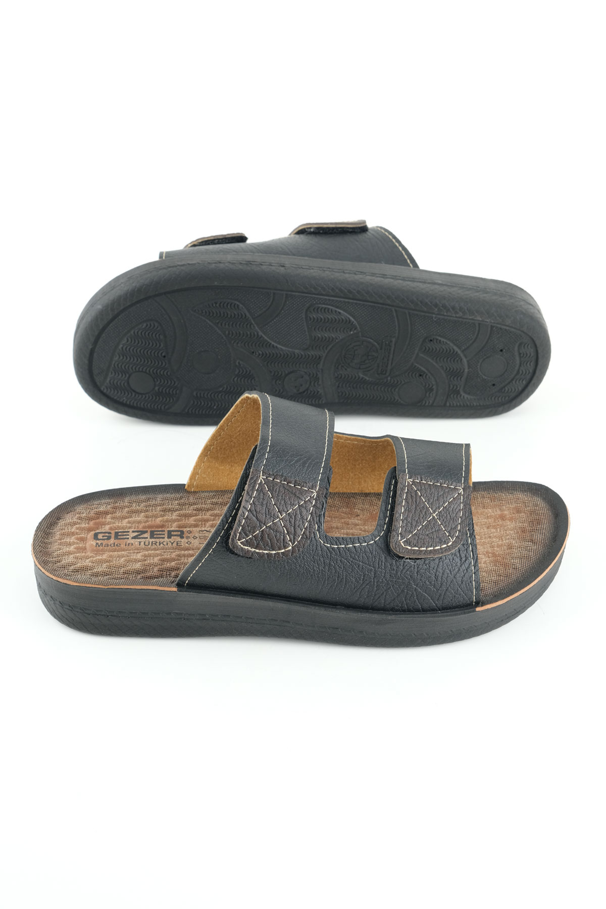 Yazlık Erkek Suni Deri İki Kemer Ayarlanabilir Rahat Taban Günlük Terlik - Görsel 6