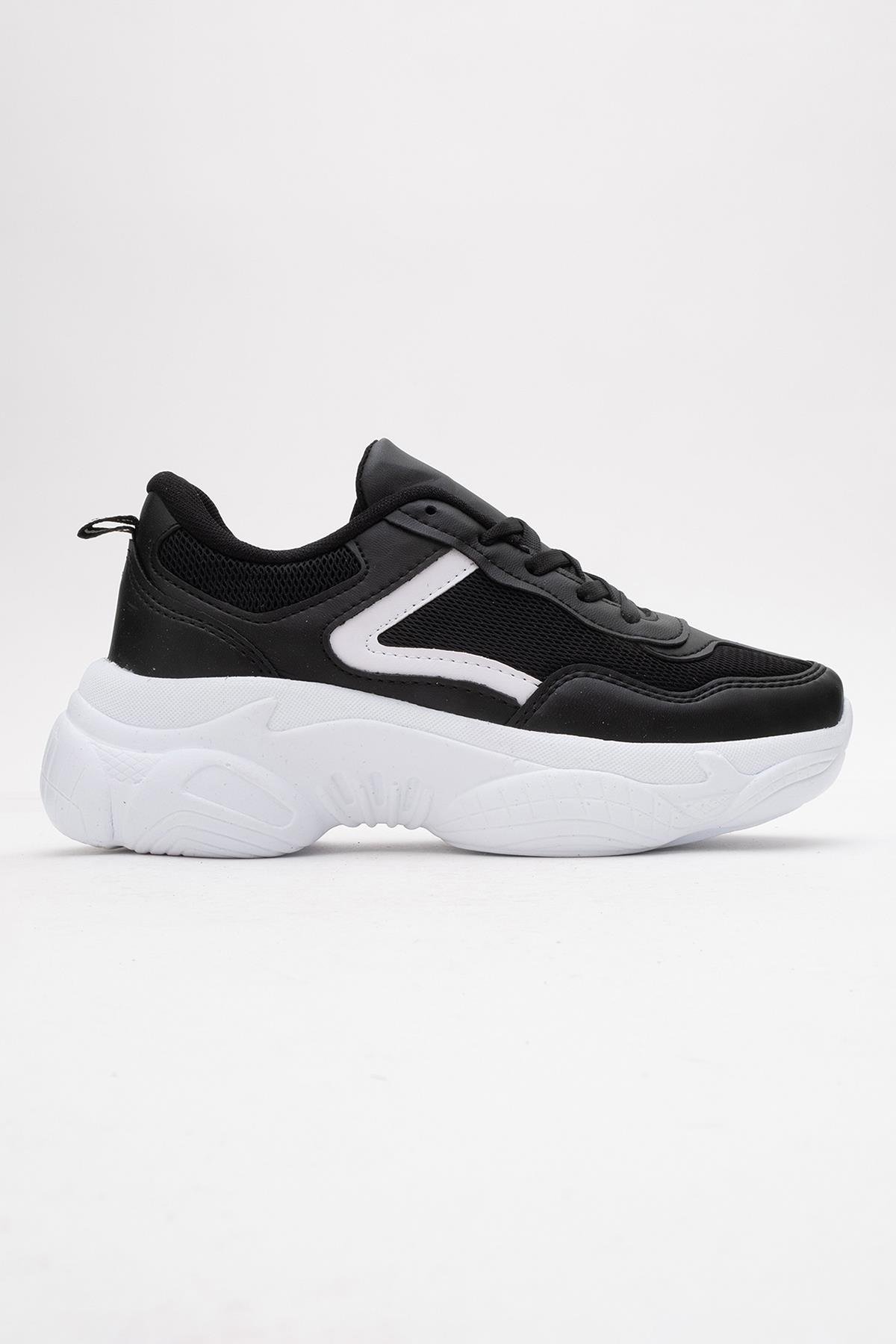 Kadın Anorak Spor Ayakkabı SİYAH BEYAZ - Görsel 3