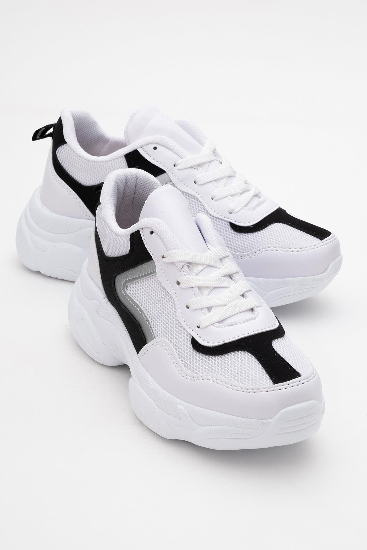 Kadın Anorak Spor Ayakkabı BEYAZ SİYAH - Görsel 2