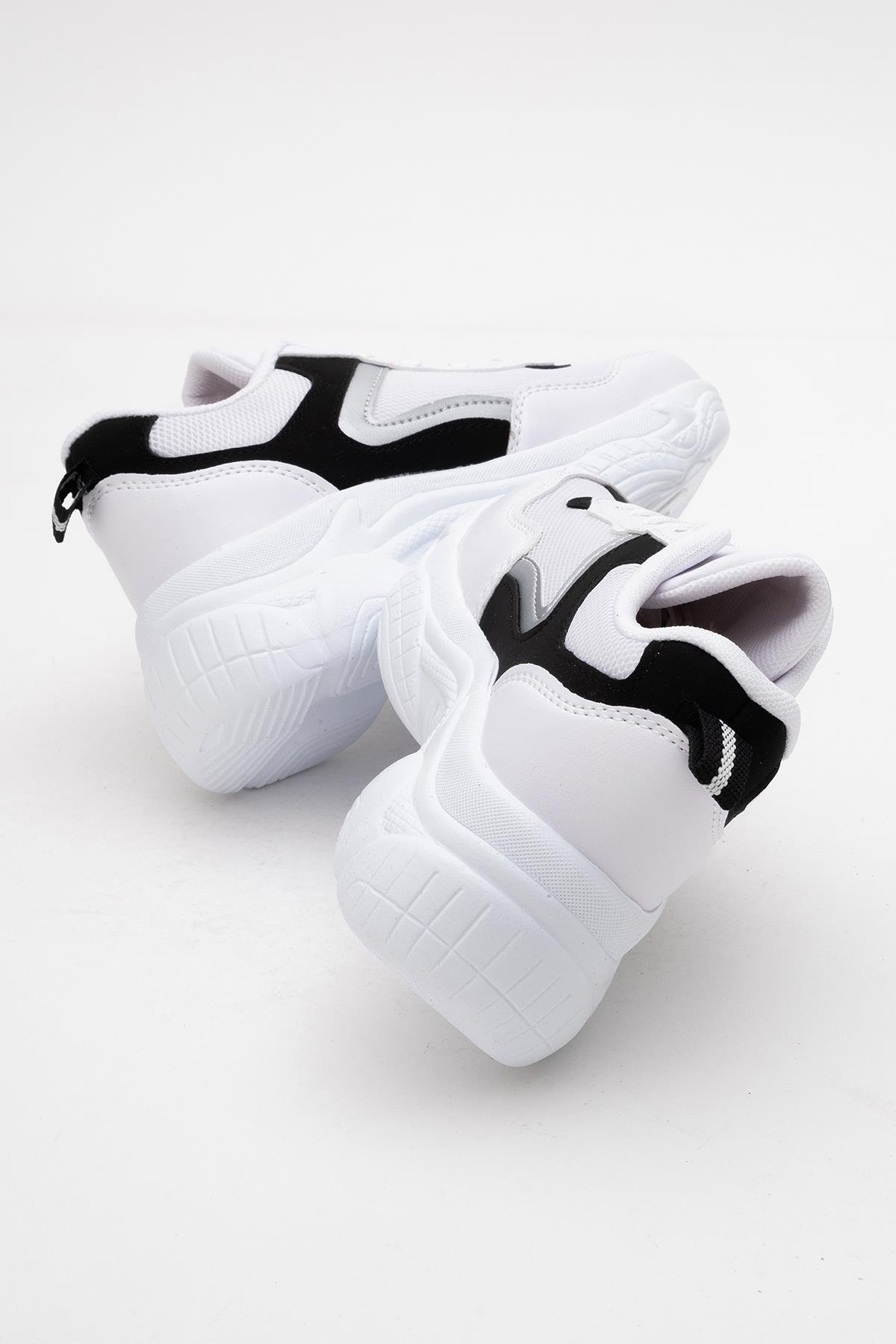 Kadın Anorak Spor Ayakkabı BEYAZ SİYAH - Görsel 5