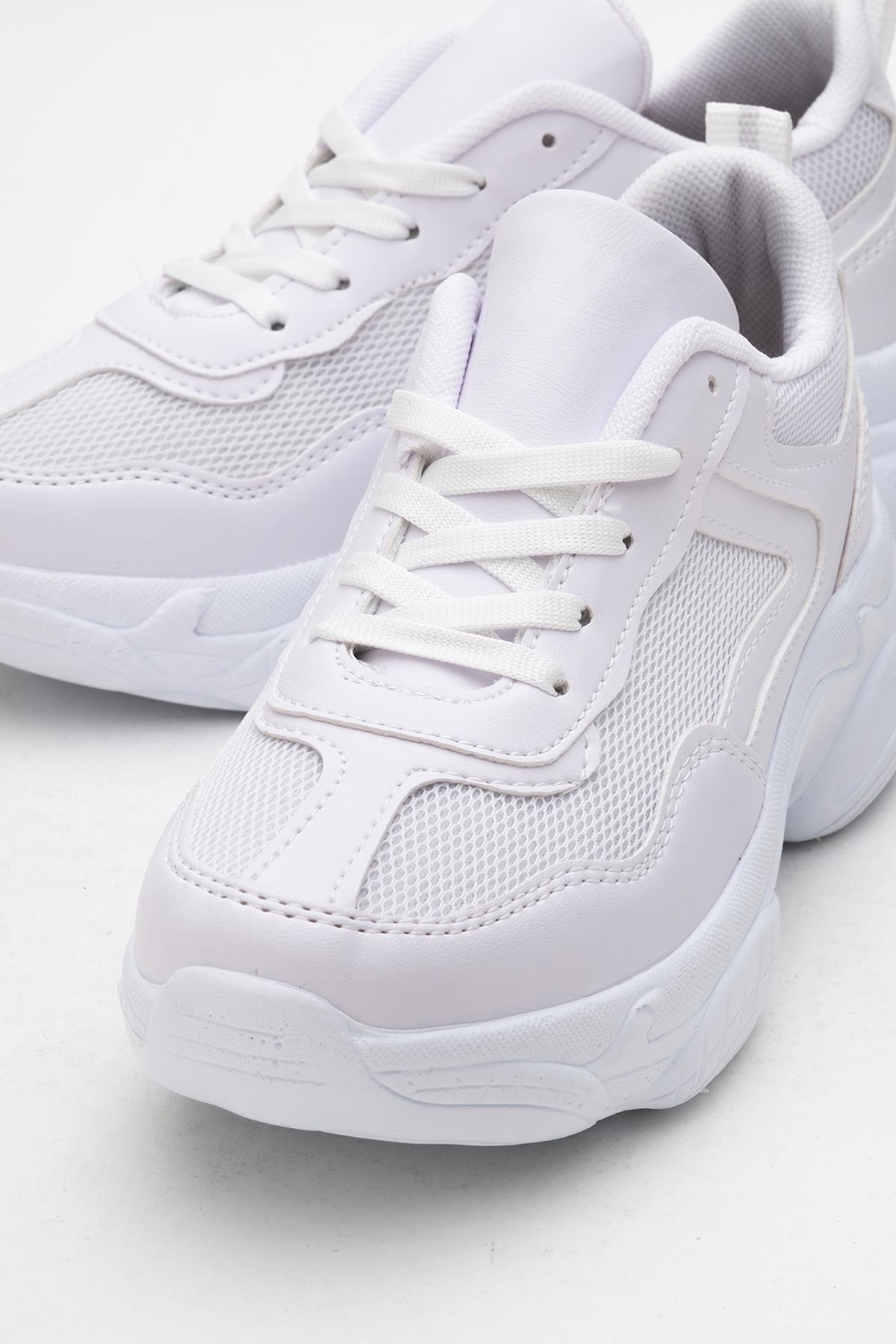 Kadın Anorak Spor Ayakkabı BEYAZ BEYAZ - Görsel 4