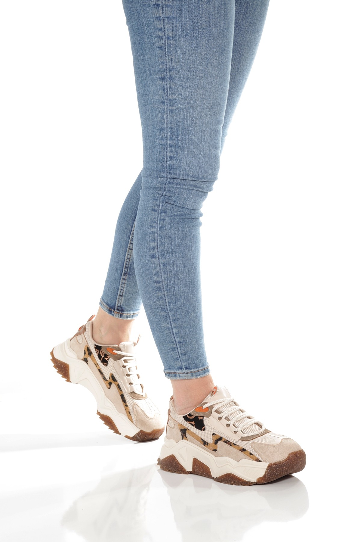 Leo Ten Leopar Sneaker Günlük Kadın Spor Ayakkabı - Görsel 2