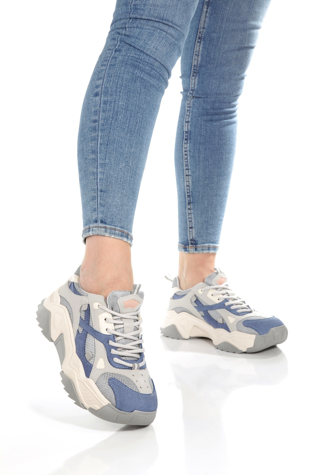Muca Bebe Mavi Gri Sneaker Günlük Spor Ayakkabı - Görsel 2