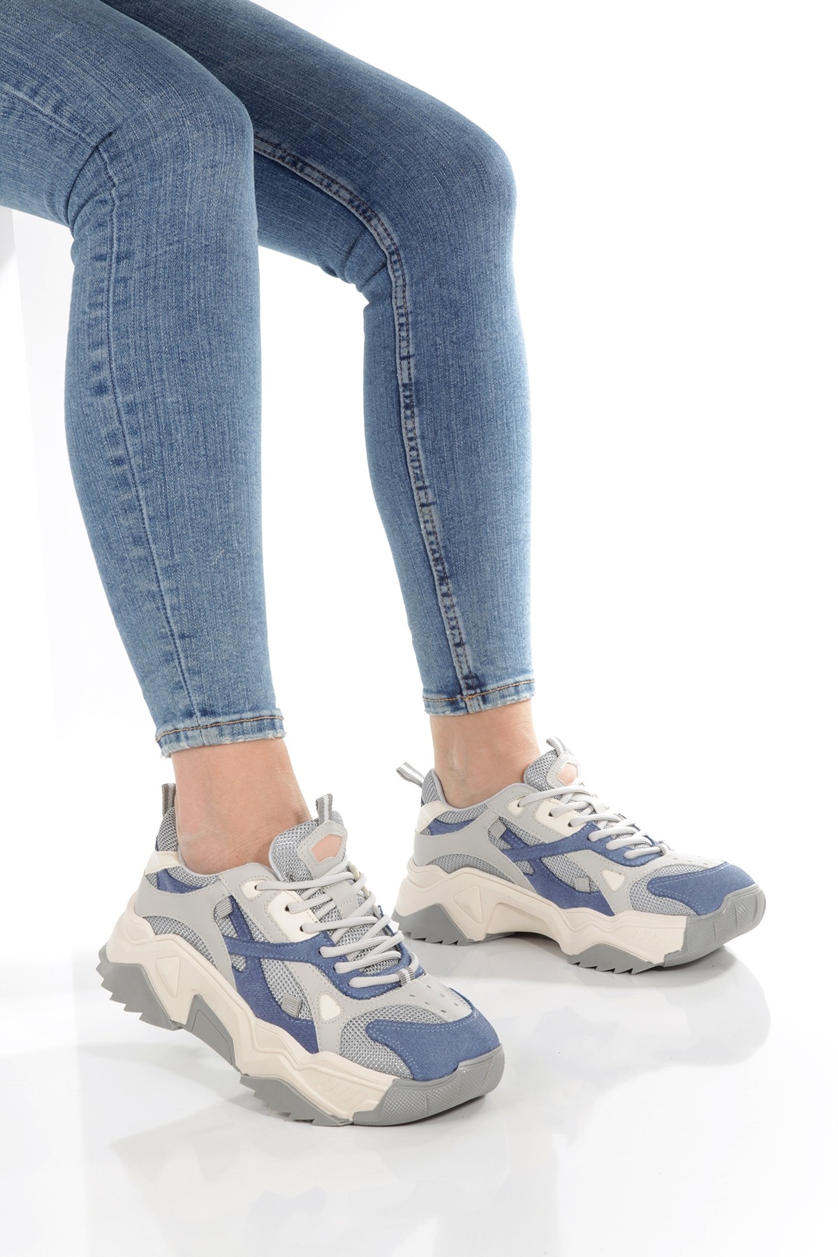 Muca Bebe Mavi Gri Sneaker Günlük Spor Ayakkabı - Görsel 5