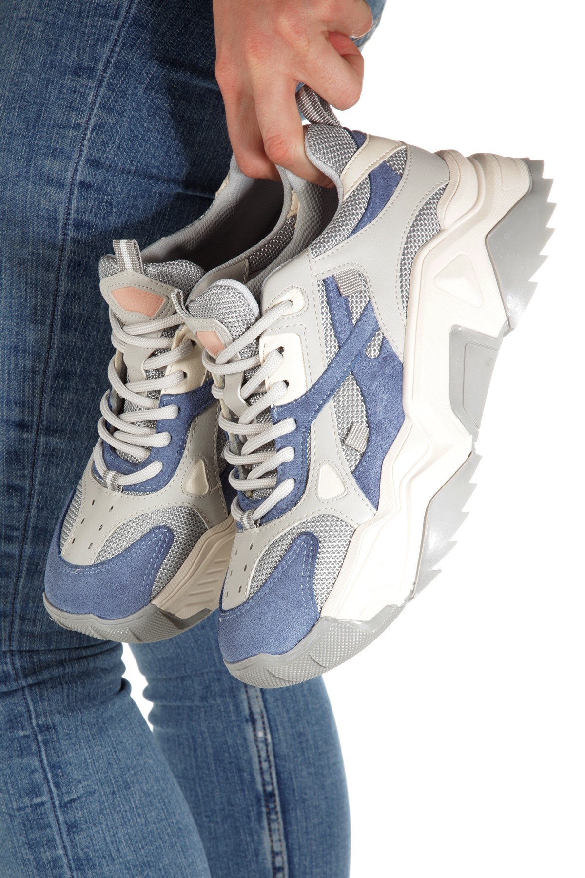 Muca Bebe Mavi Gri Sneaker Günlük Spor Ayakkabı - Görsel 6