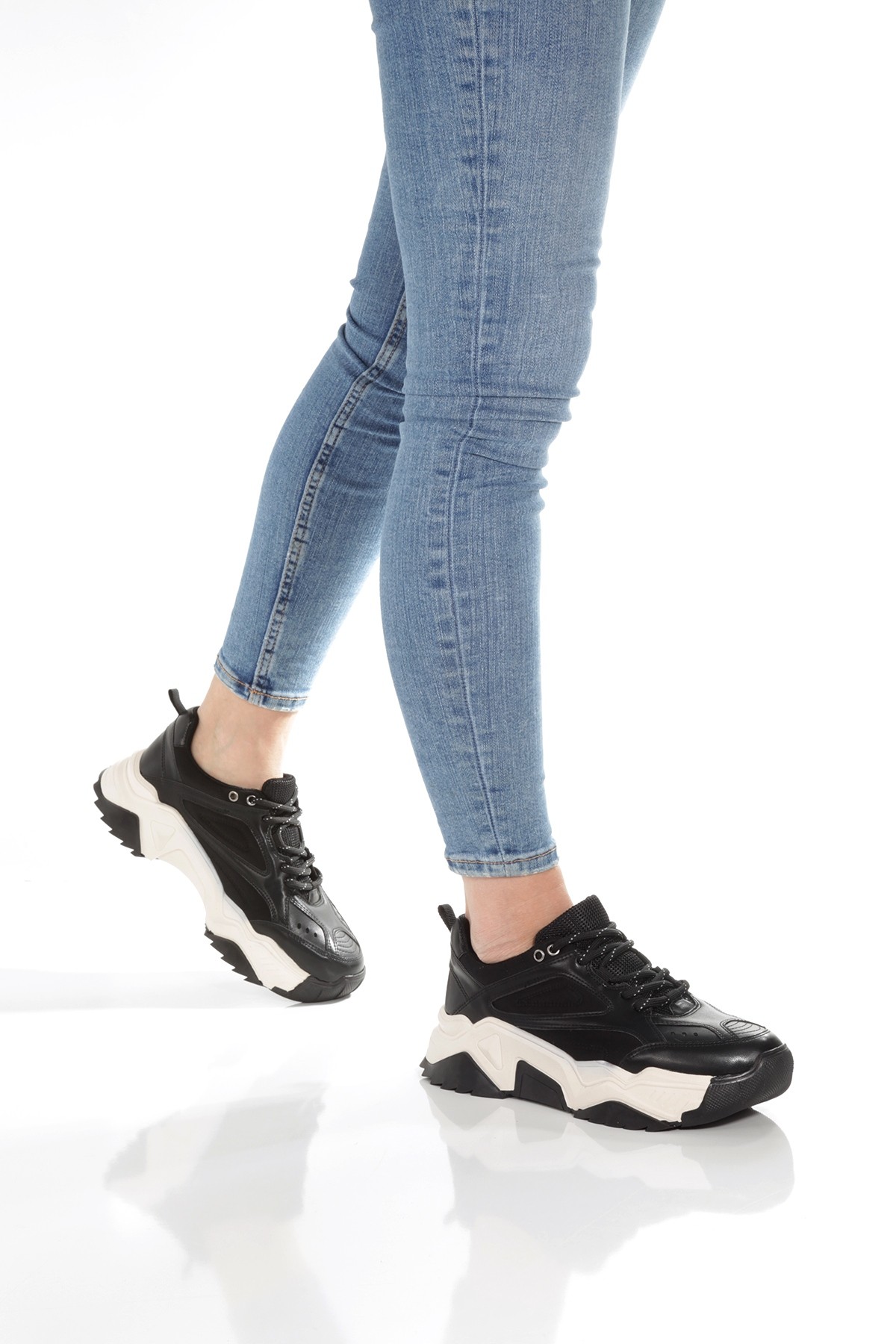 Alba Siyah Sneaker Günlük Kadın Spor Ayakkabı - Görsel 2