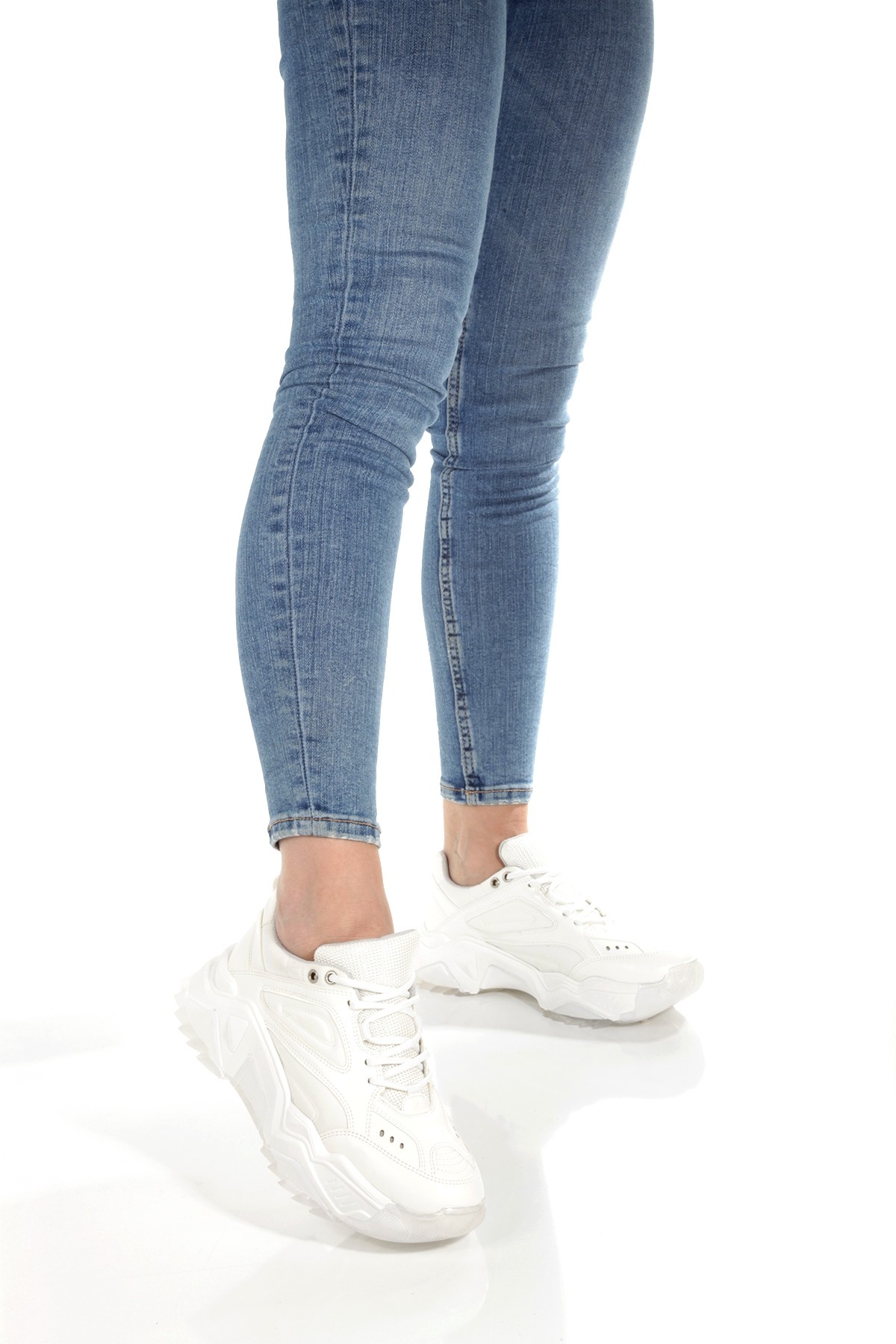 Alba Beyaz Sneaker Günlük Kadın Spor Ayakkabı - Görsel 2