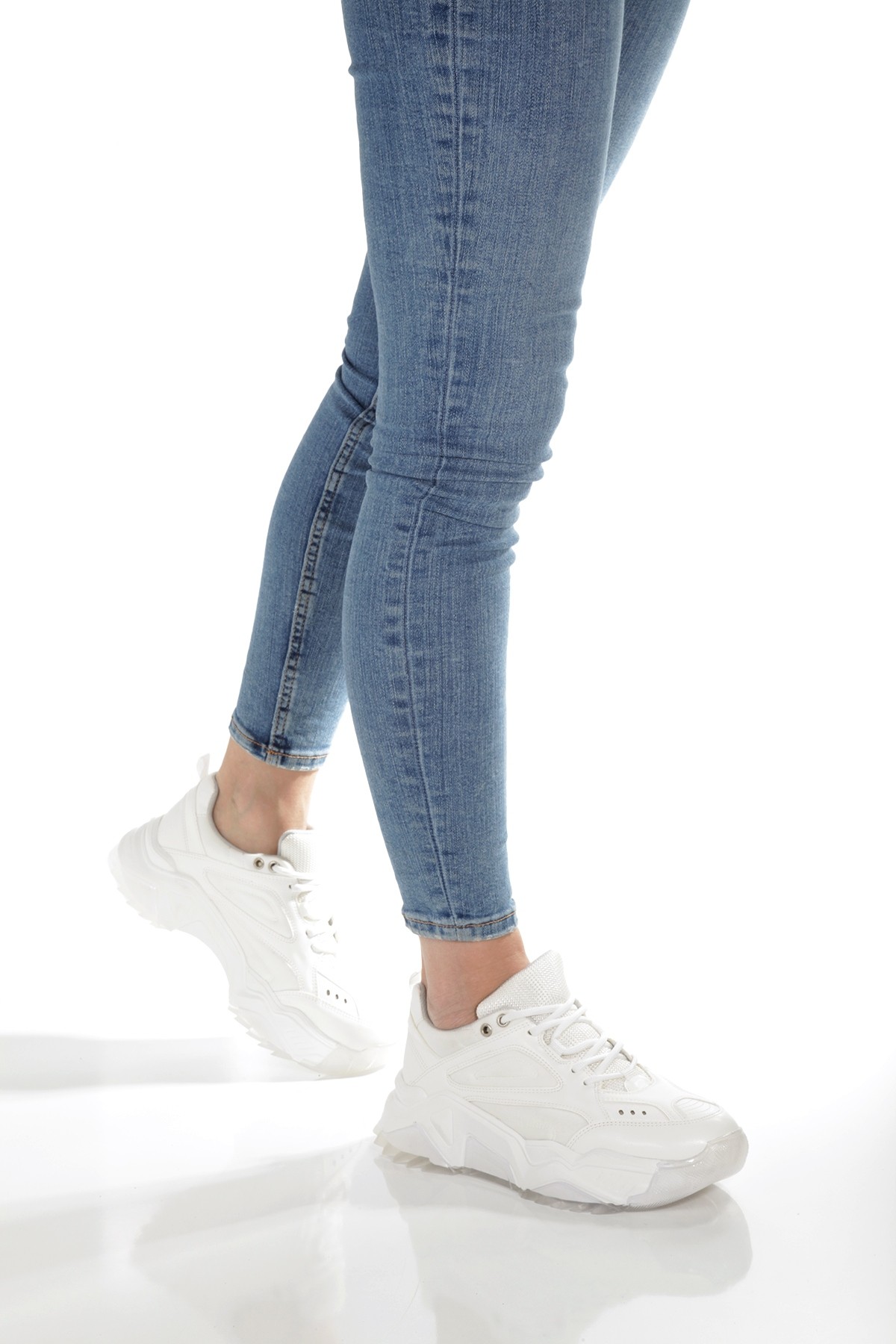 Alba Beyaz Sneaker Günlük Kadın Spor Ayakkabı - Görsel 4