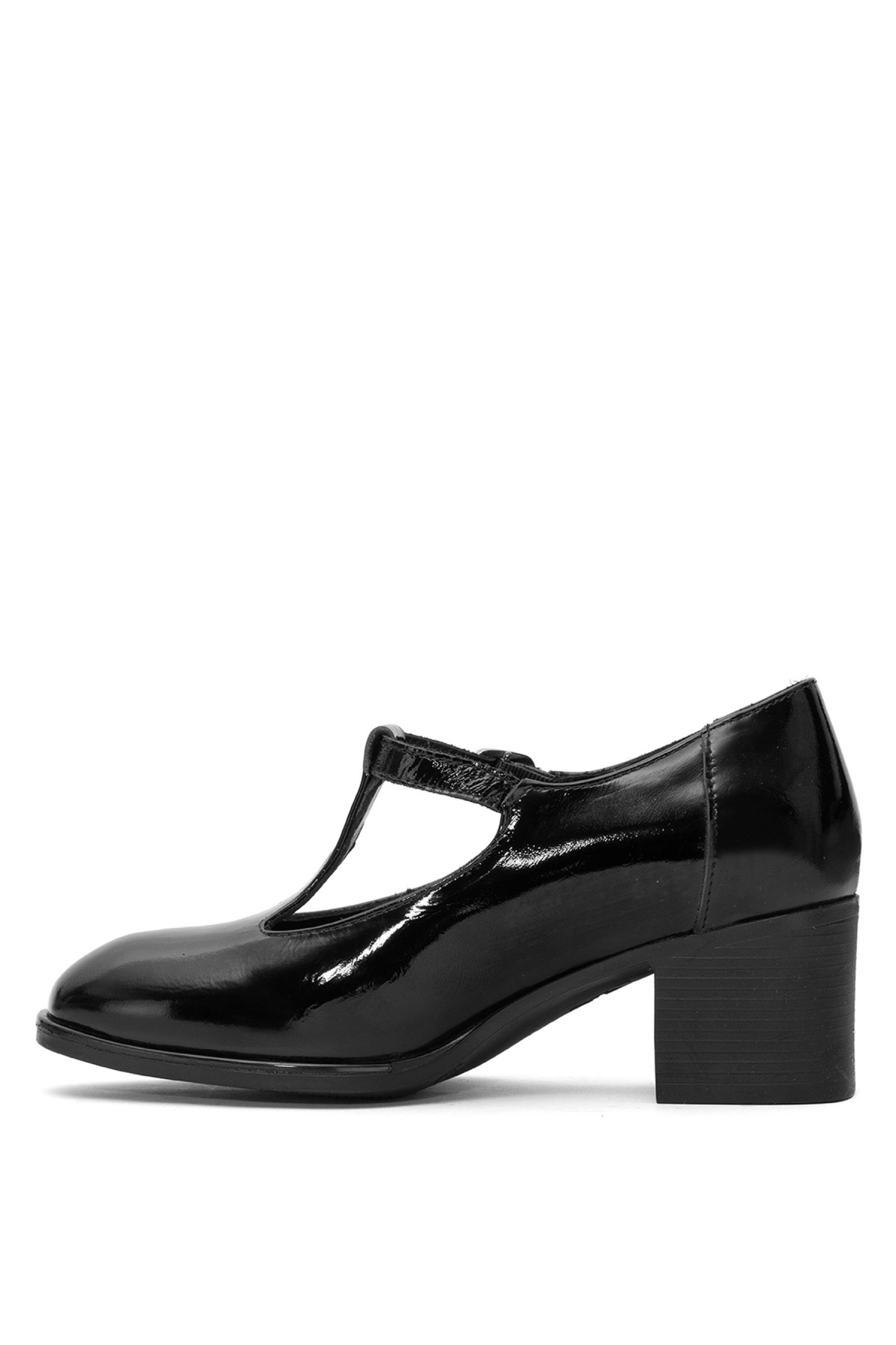 2512705YR Kadın Hakiki Deri Klasik Topuklu Ayakkabı Siyah - Görsel 4