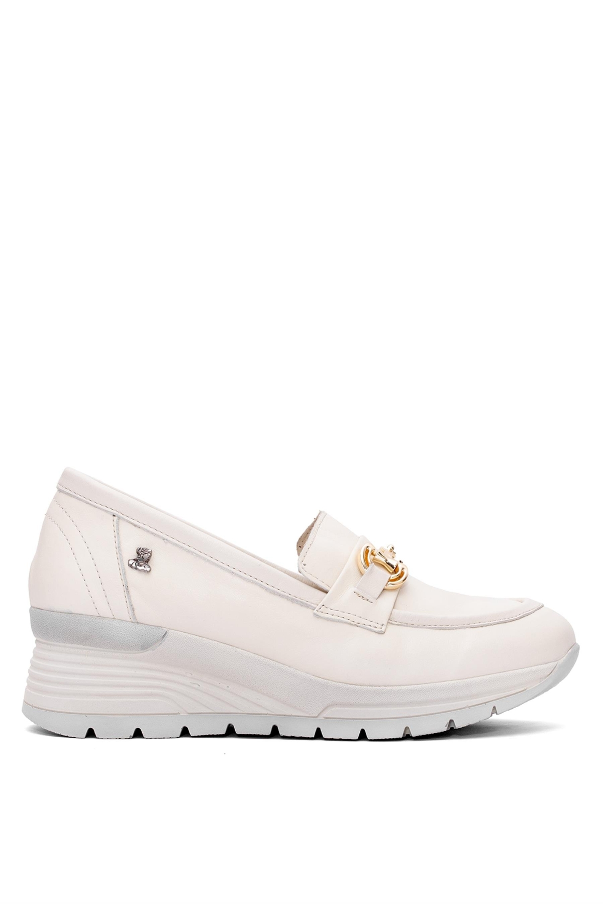 2313054Y Kadın Hakiki Deri Airflow Dolgu Topuk Ayakkabı Bej - Görsel 2