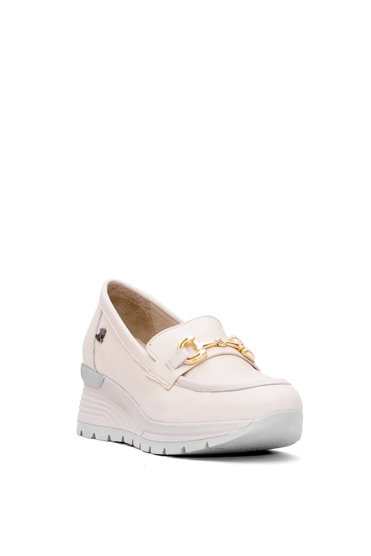 2313054Y Kadın Hakiki Deri Airflow Dolgu Topuk Ayakkabı Bej - Görsel 3