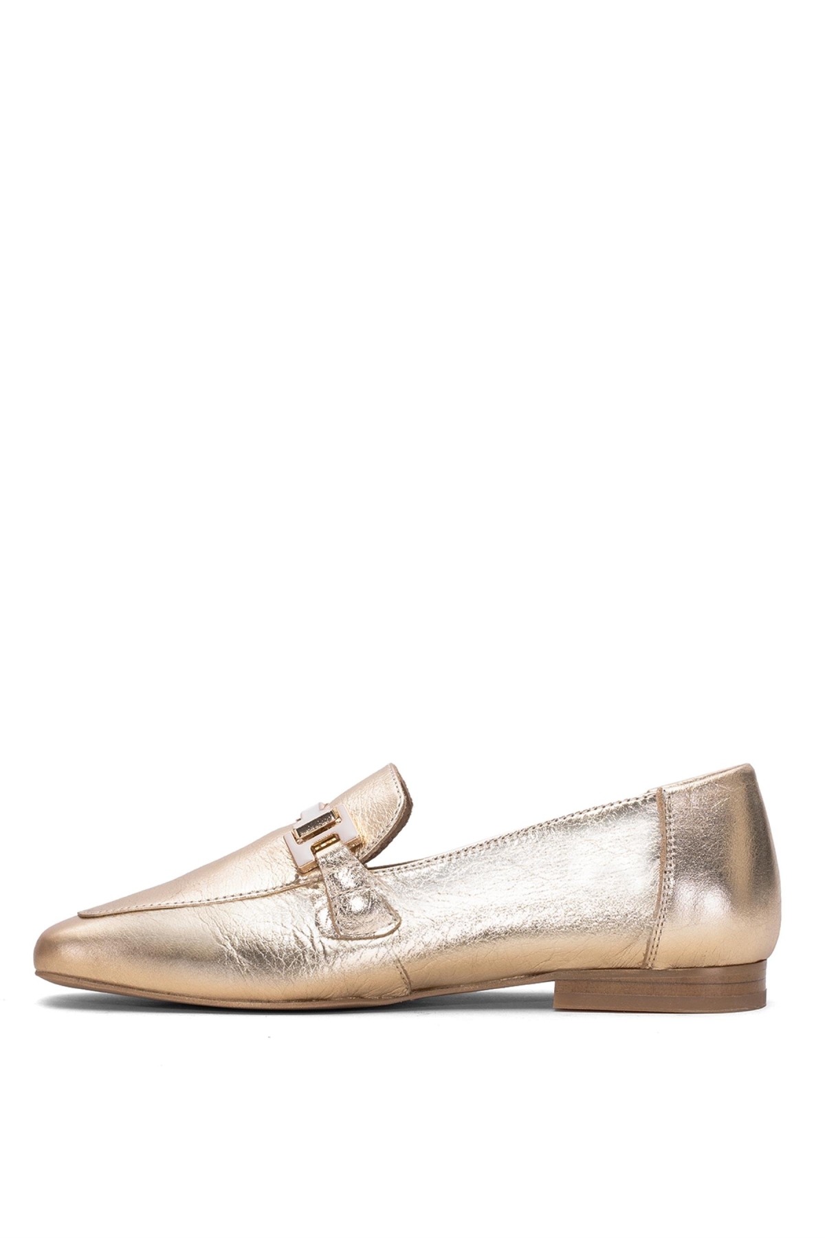 2511105YR Kadın Hakiki Deri Casual Ayakkabı Altın - Görsel 4