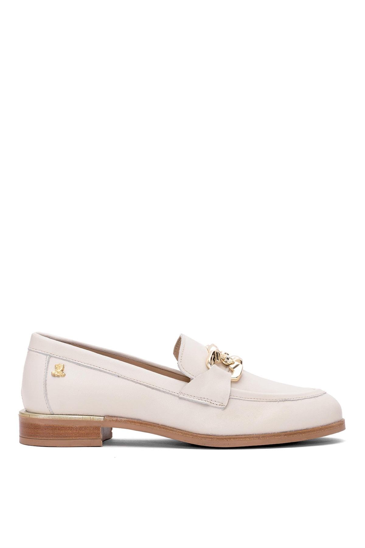 2455212Y Kadın Hakiki Deri Casual Ayakkabı Bej - Görsel 2