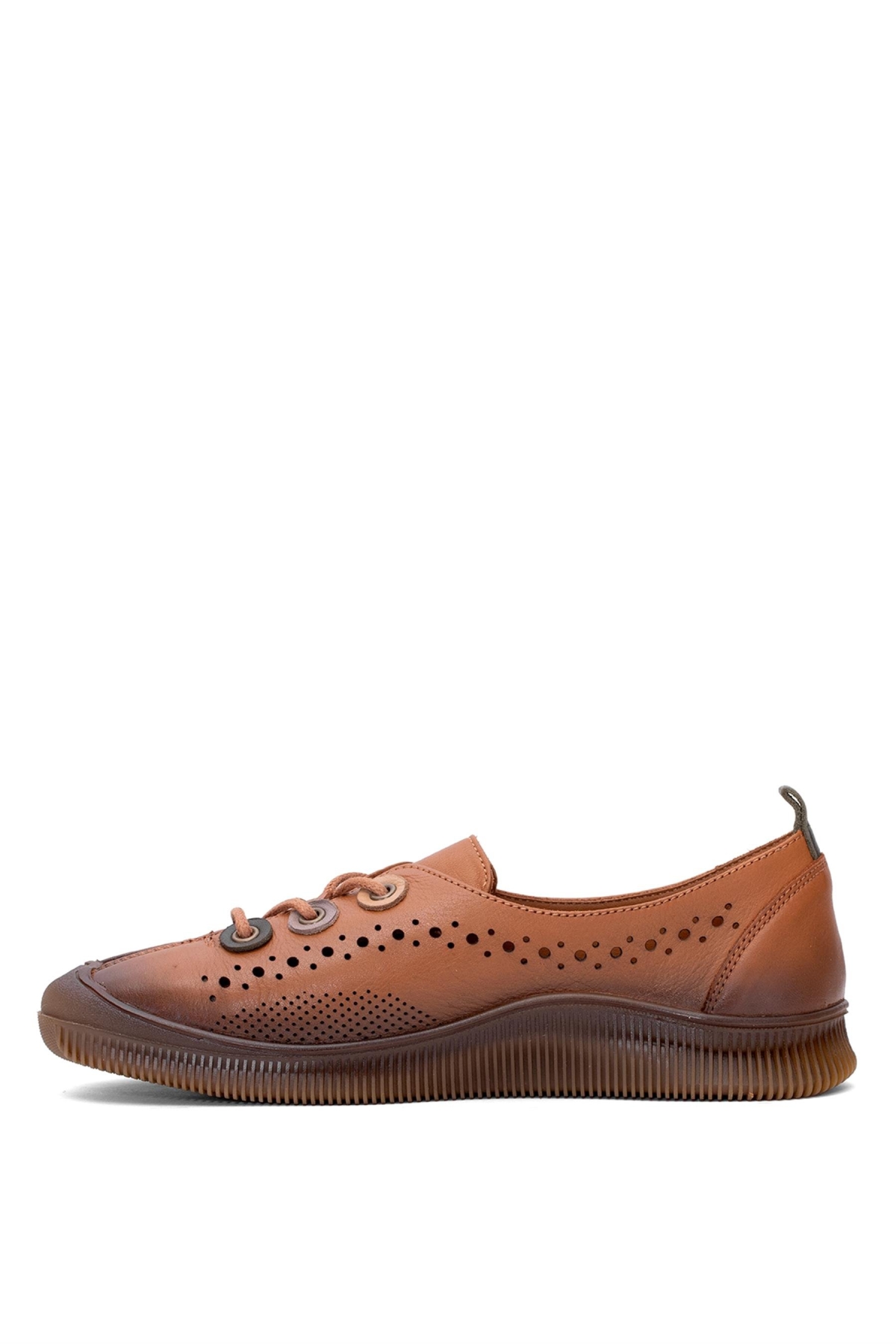 2413512Y Kadın Hakiki Deri Casual Ayakkabı Taba - Görsel 4
