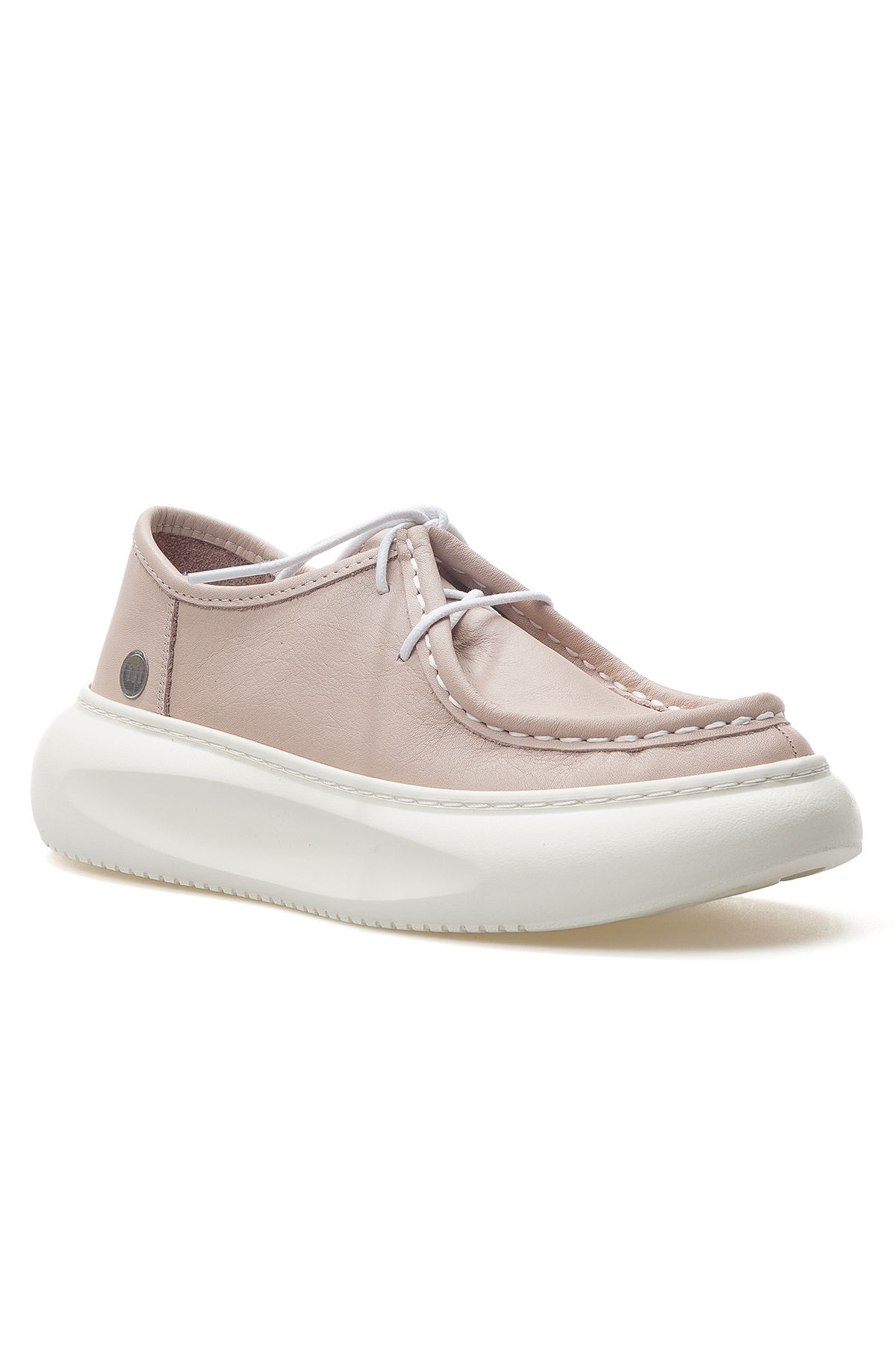 Kadın Hakiki Deri Günlük Ayakkabı 25y D25ya-7035 Z Pudra - Görsel 4