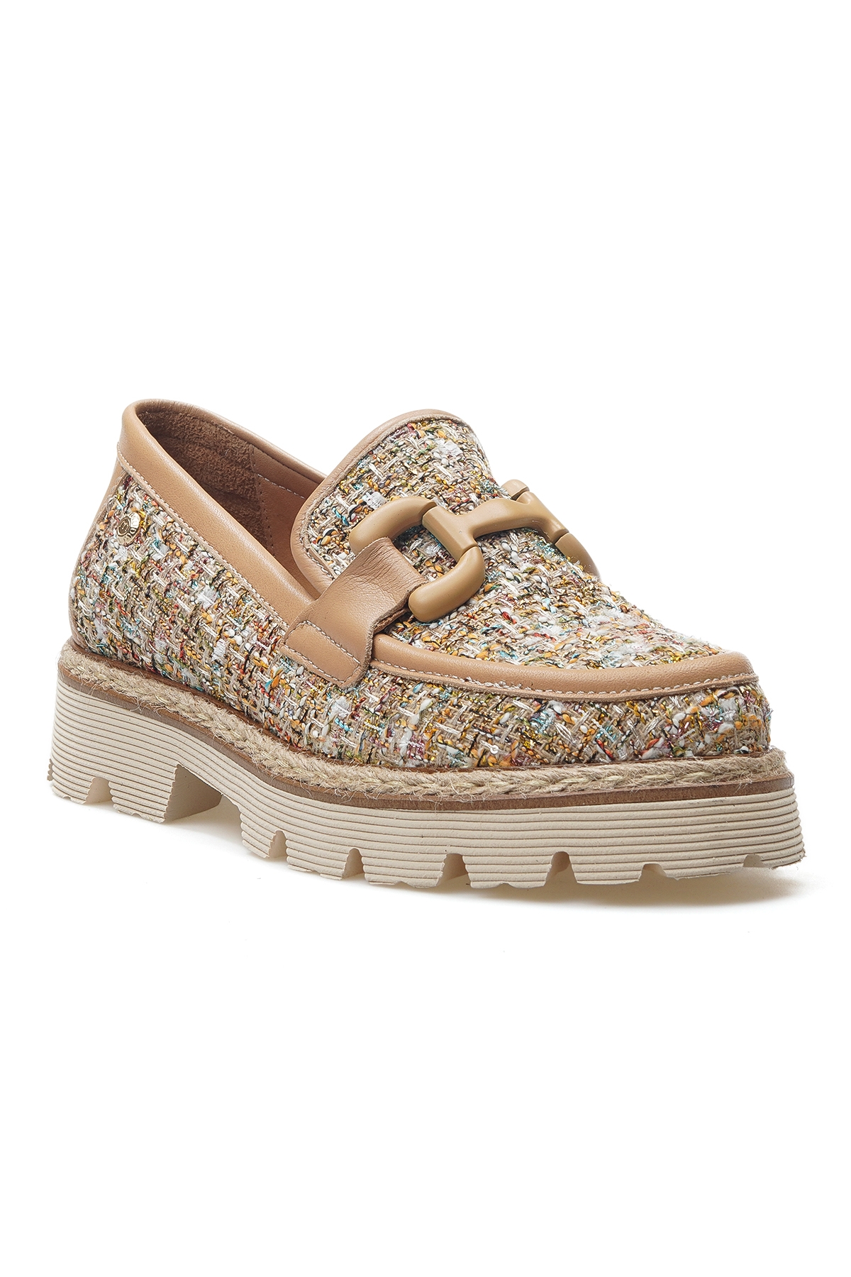 Kadın Toka Detaylı Casual Ayakkabı 25y D25ya-3770 Z Krem - Görsel 5