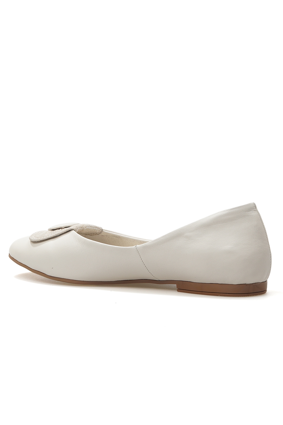 Kadın Hakiki Deri Toka Detaylı Günlük Babet 25y D25ya-7225 Z Krem - Görsel 4