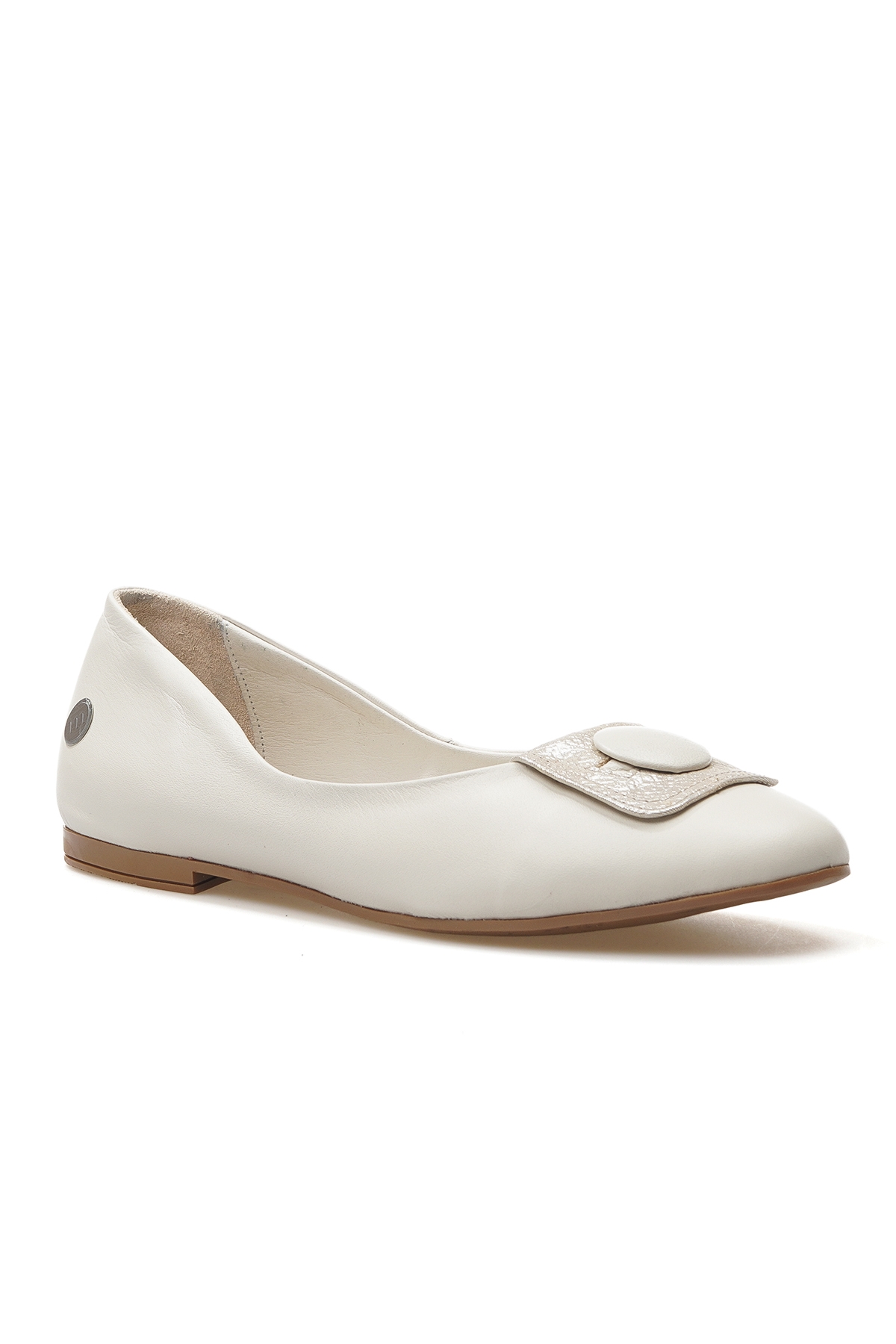 Kadın Hakiki Deri Toka Detaylı Günlük Babet 25y D25ya-7225 Z Krem - Görsel 5