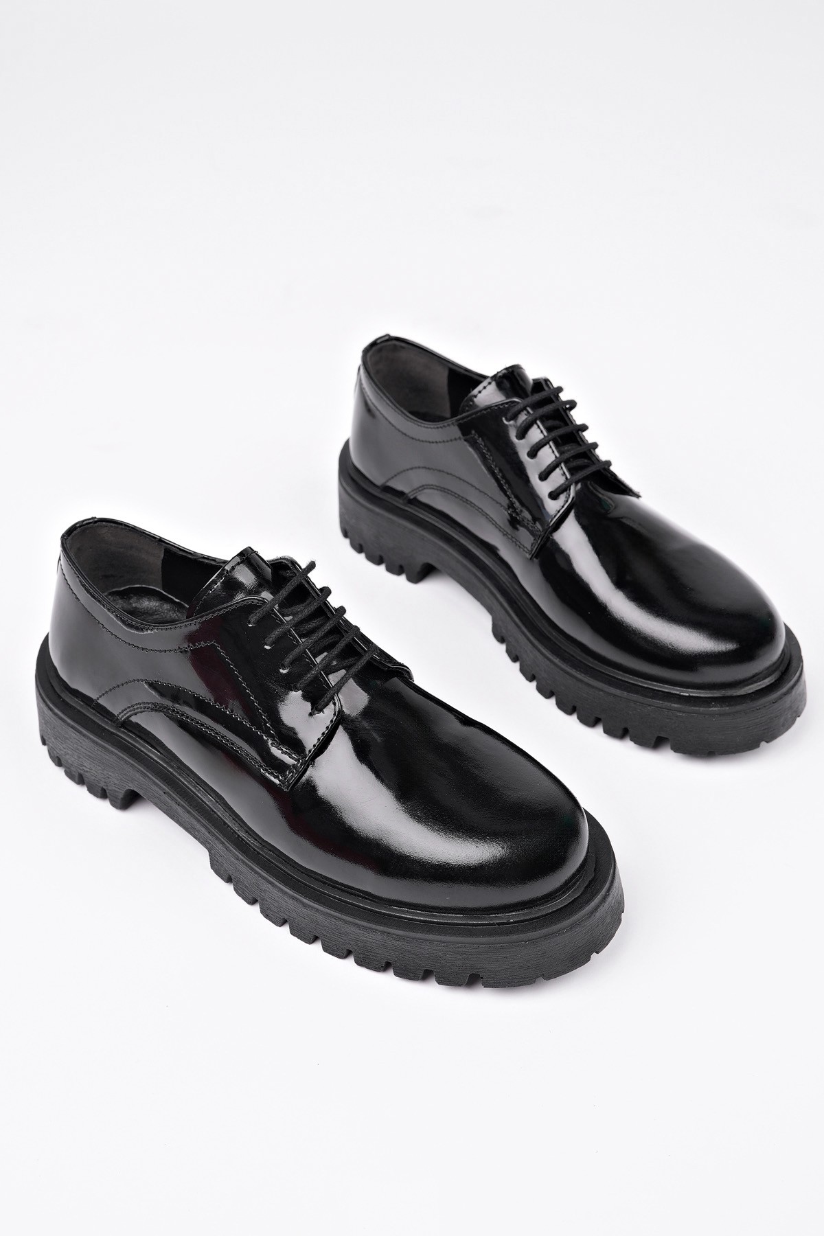 BLANCA Bağcıklı Hakiki Deri Kalın Taban Günlük Casual Makosen Kadın Loafer Ayakkabı - Görsel 4