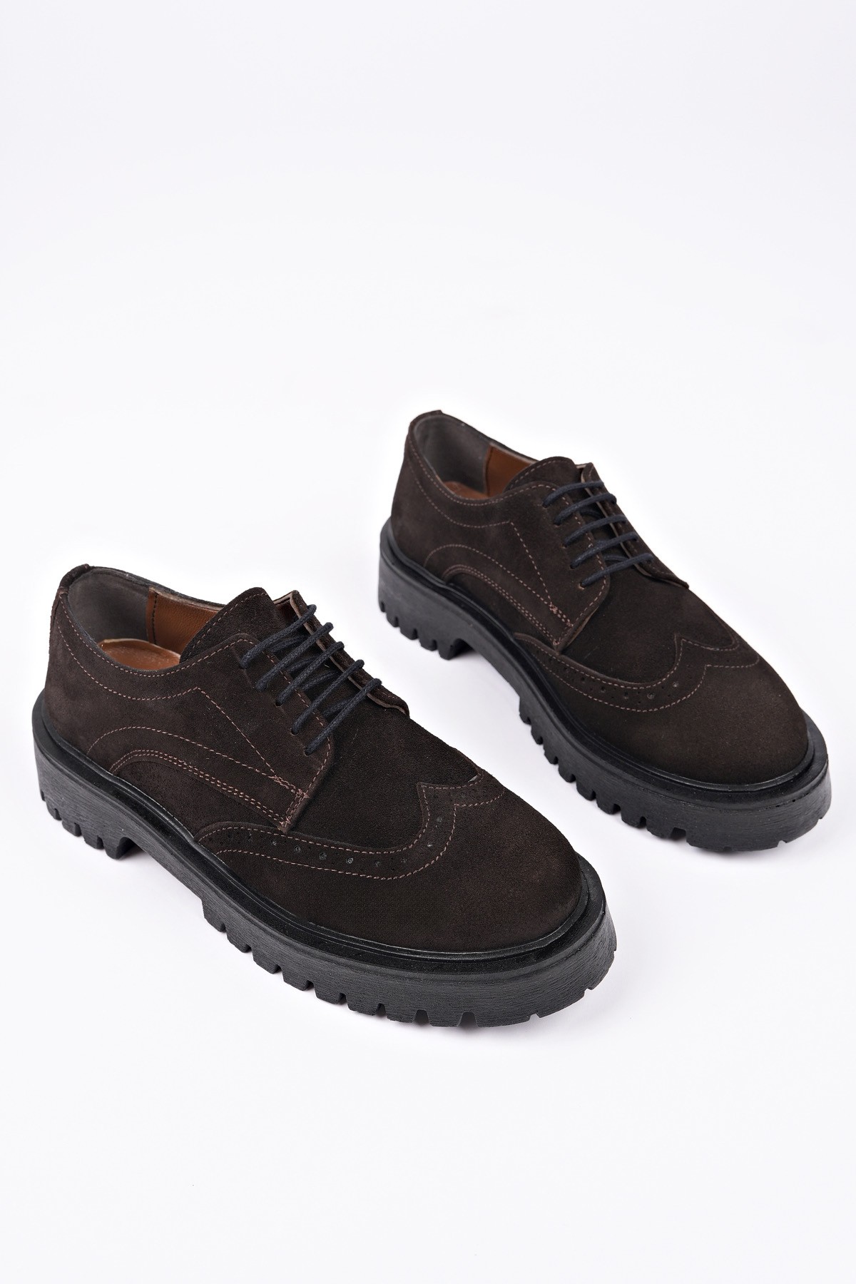 AMOUR Bağcıklı Hakiki Deri Kalın Taban Günlük Casual Makosen Kadın Loafer Ayakkabı - Görsel 4