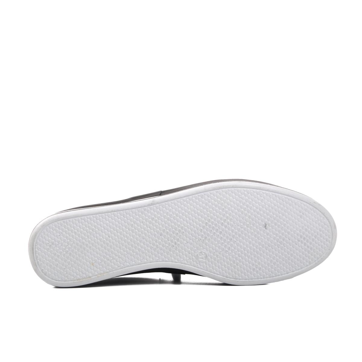 7876 Siyah-Beyaz Hakiki Deri Kadın Günlük Ayakkabı - Görsel 3