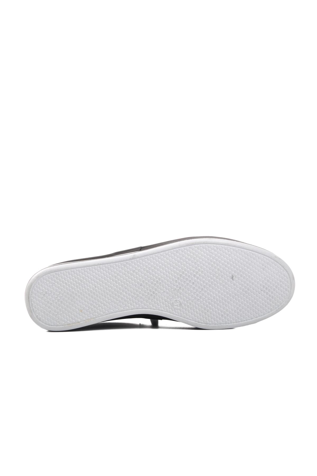 7876 Siyah-Beyaz Hakiki Deri Kadın Günlük Ayakkabı - Görsel 8