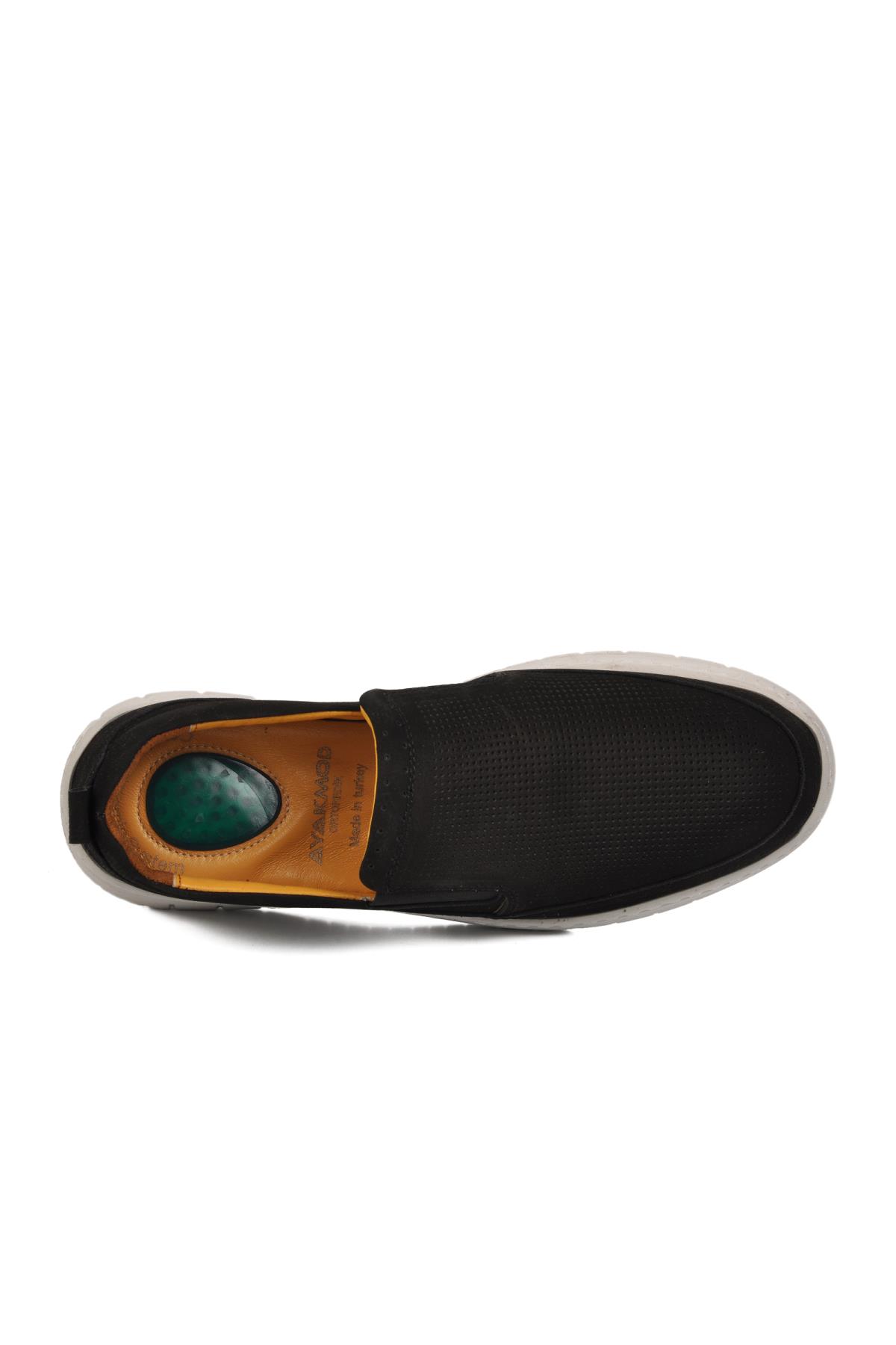 809 Siyah Nubuk Hakiki Deri Erkek Günlük Ayakkabı - Görsel 5