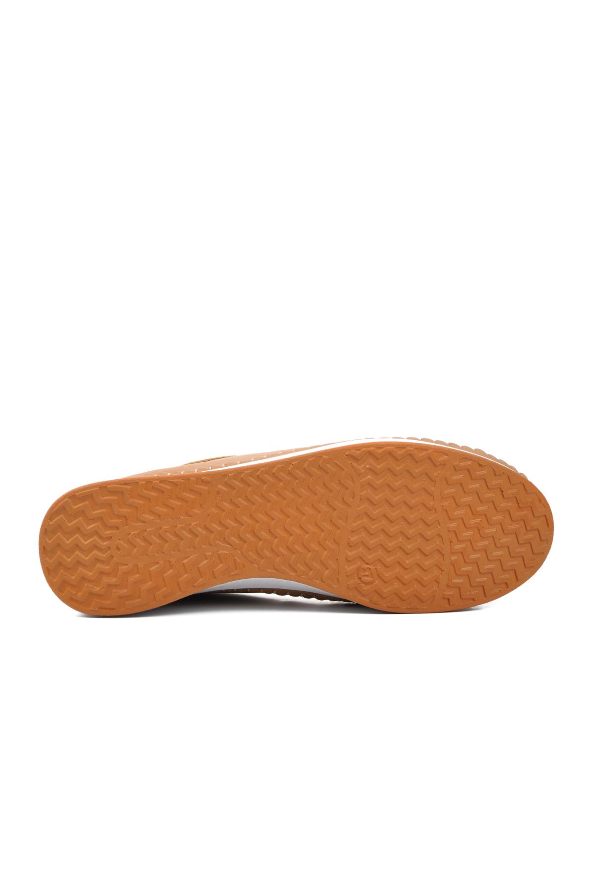 24077 Bej Hakiki Deri Kadın Günlük Ayakkabı - Görsel 6