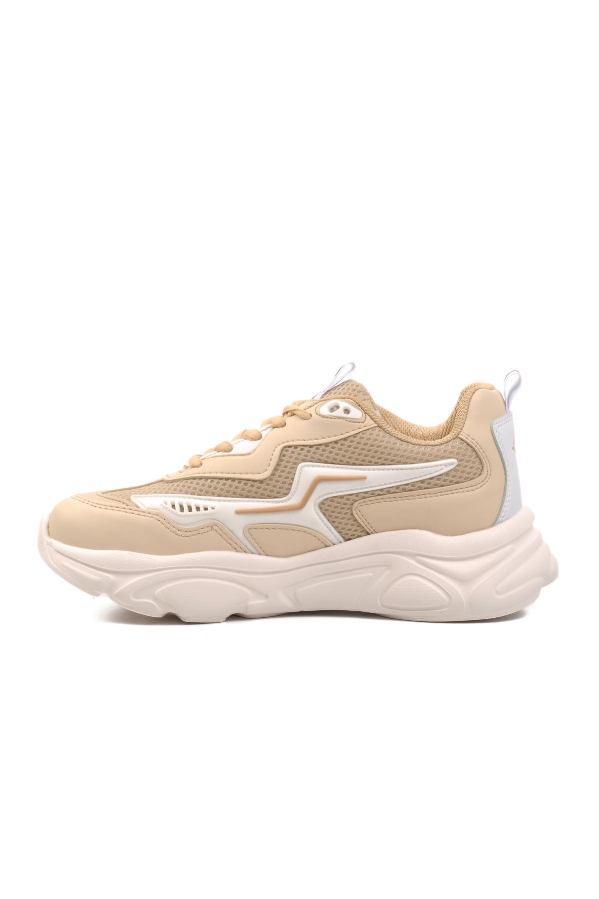 026 Bej-Beyaz Kadın Spor Ayakkabı - Görsel 4