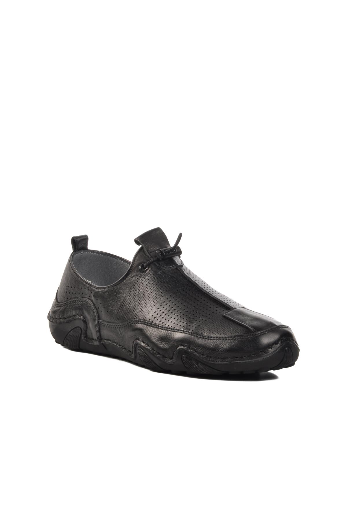 324-1 Siyah Hakiki Deri Erkek Günlük Ayakkabı - Görsel 2