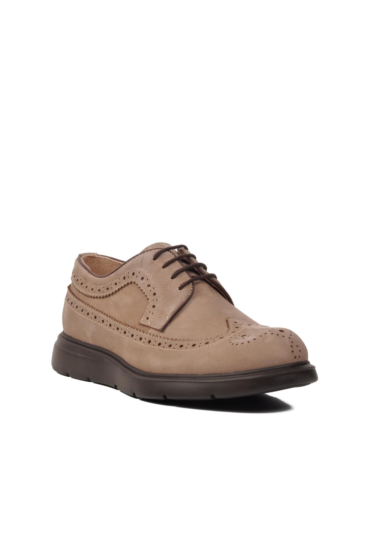 Premium 33281 Vizon Nubuk Hakiki Deri Erkek Casual Ayakkabı - Görsel 2