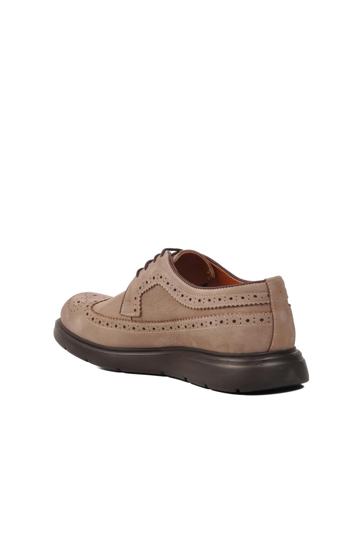 Premium 33281 Vizon Nubuk Hakiki Deri Erkek Casual Ayakkabı - Görsel 5