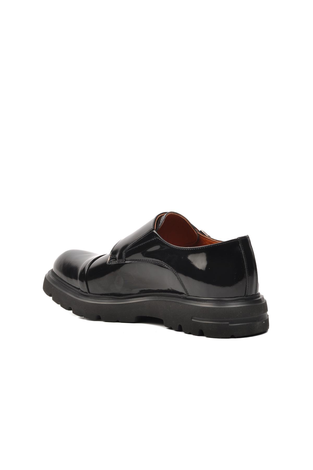 Premium 33284 Siyah Rugan Hakiki Deri Erkek Casual Ayakkabı - Görsel 5