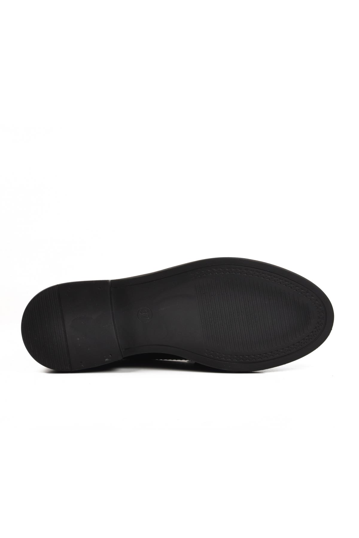 261161 Siyah Rugan Kadın Günlük Taşlı Ayakkabı - Görsel 6