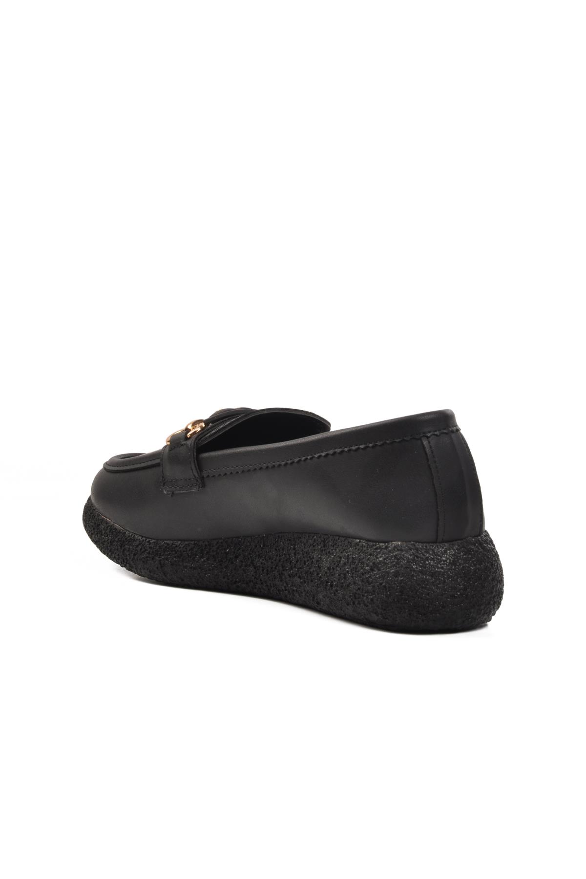 261152 Siyah Cilt Kadın Günlük Ayakkabı - Görsel 5