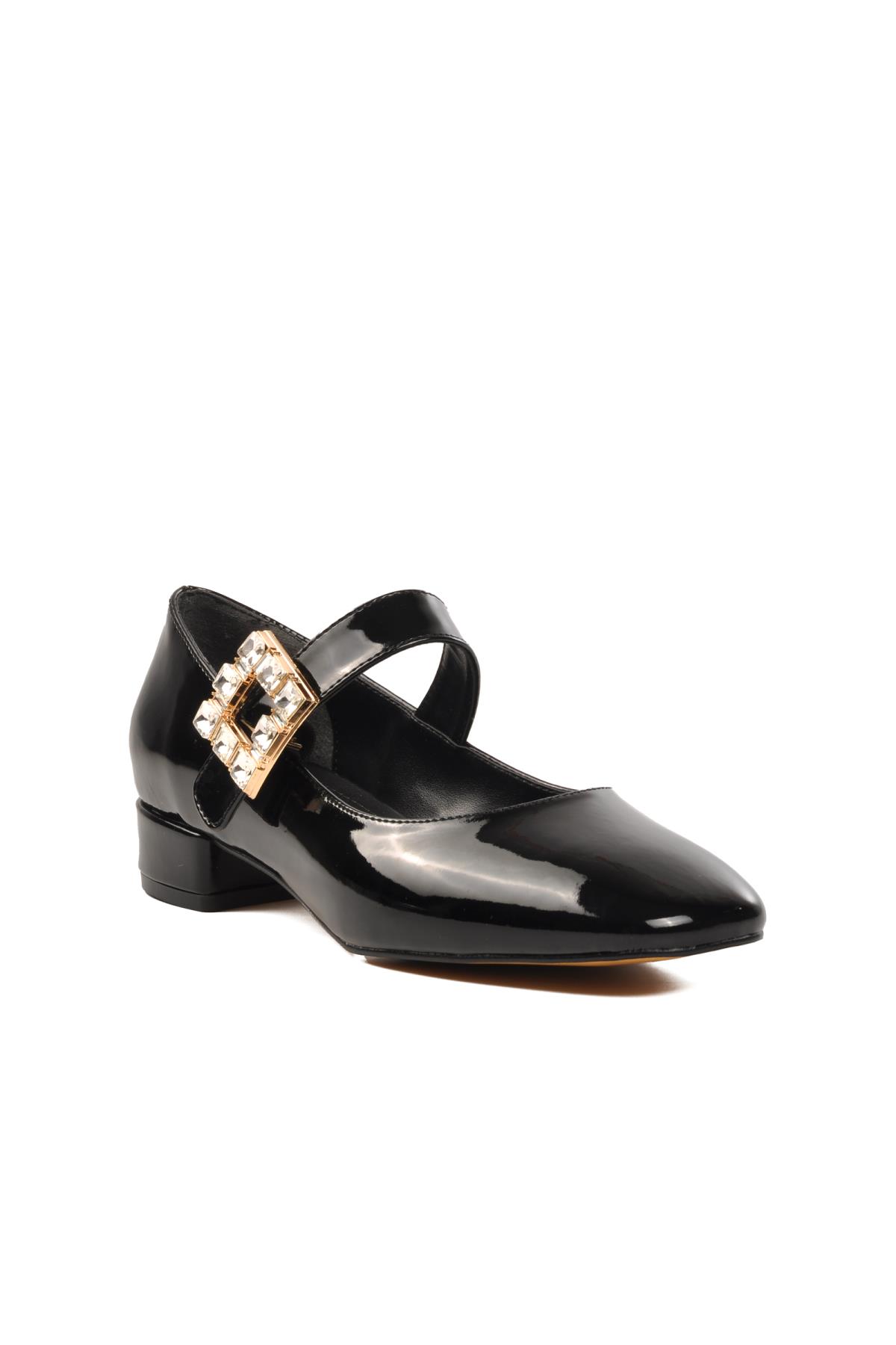 312247 Siyah Rugan Kadın Topuklu Ayakkabı - Görsel 2