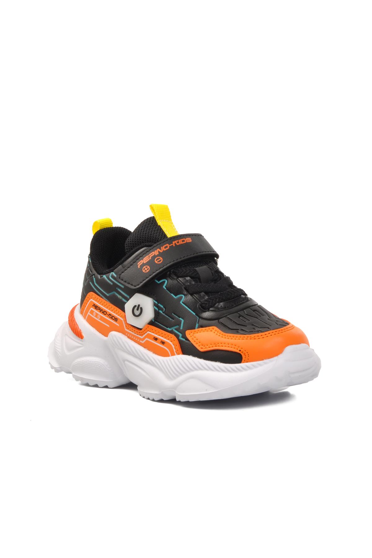 1783-P Siyah-Turuncu Çocuk Spor Ayakkabı - Görsel 2