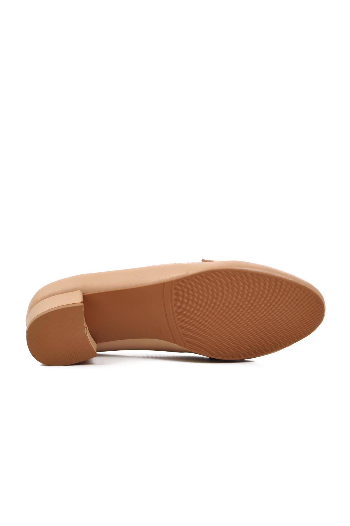PC-54167 Bej Kadın Topuklu Ayakkabı - Görsel 6