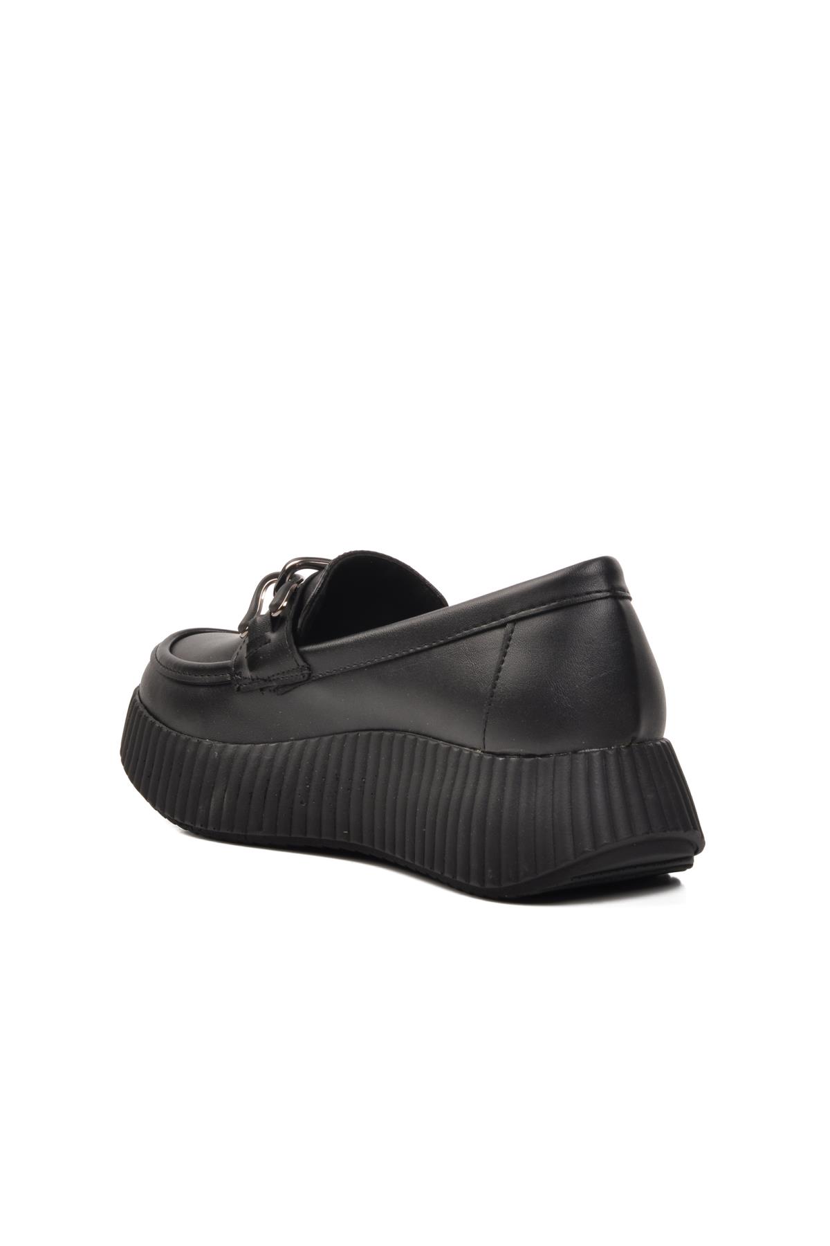 389120 Siyah Cilt Kadın Günlük Ayakkabı - Görsel 5