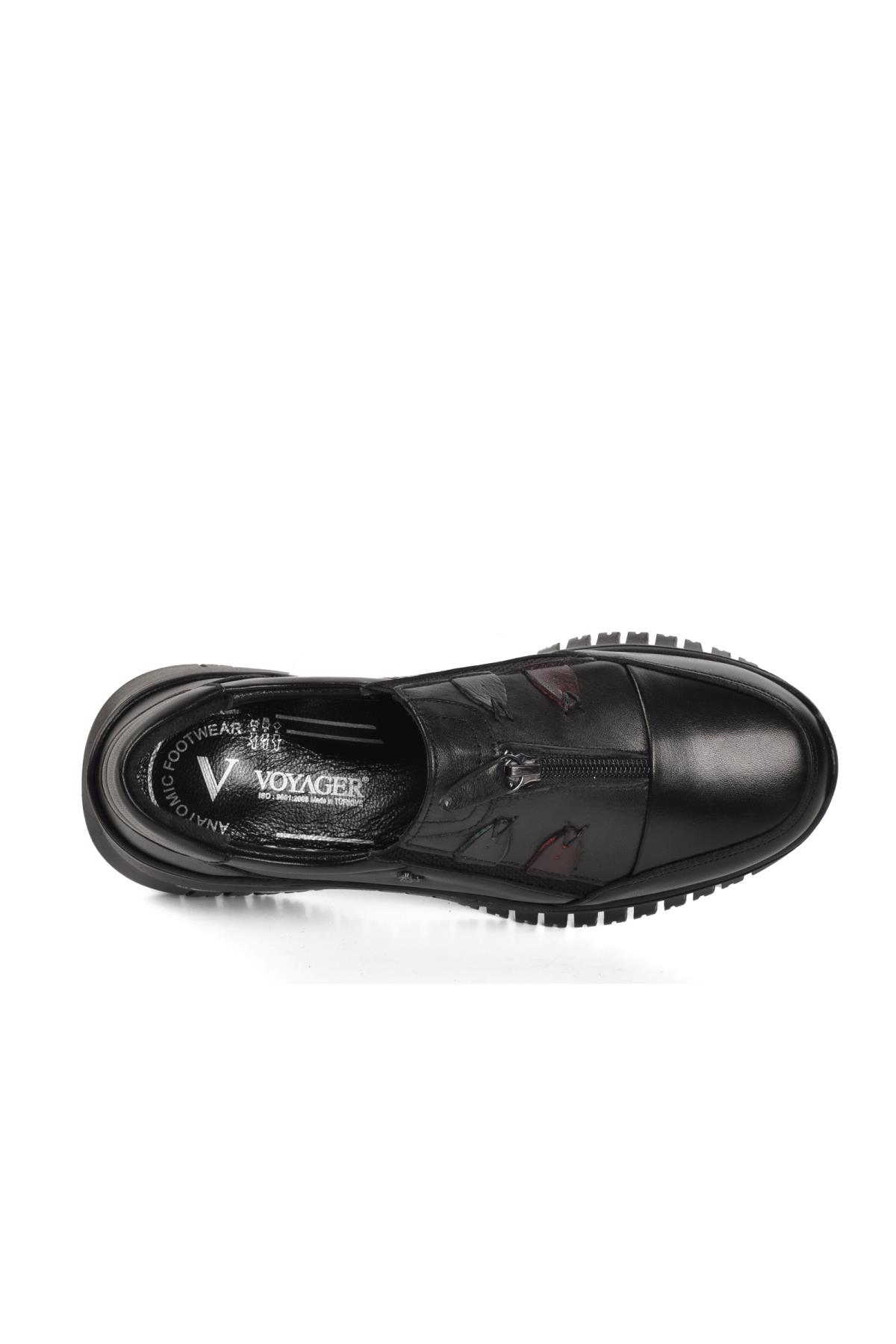 Z006 Siyah Hakiki Deri Kadın Günlük Ayakkabı - Görsel 5