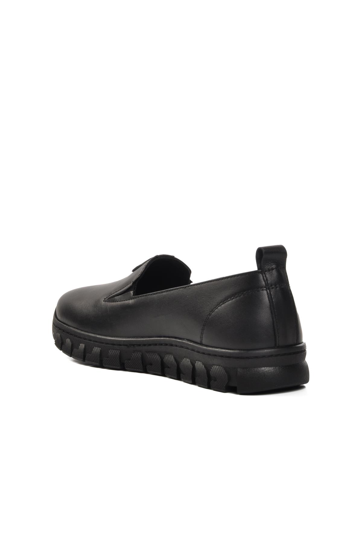 9059-25K Siyah Hakiki Deri Kadın Günlük Ayakkabı - Görsel 5